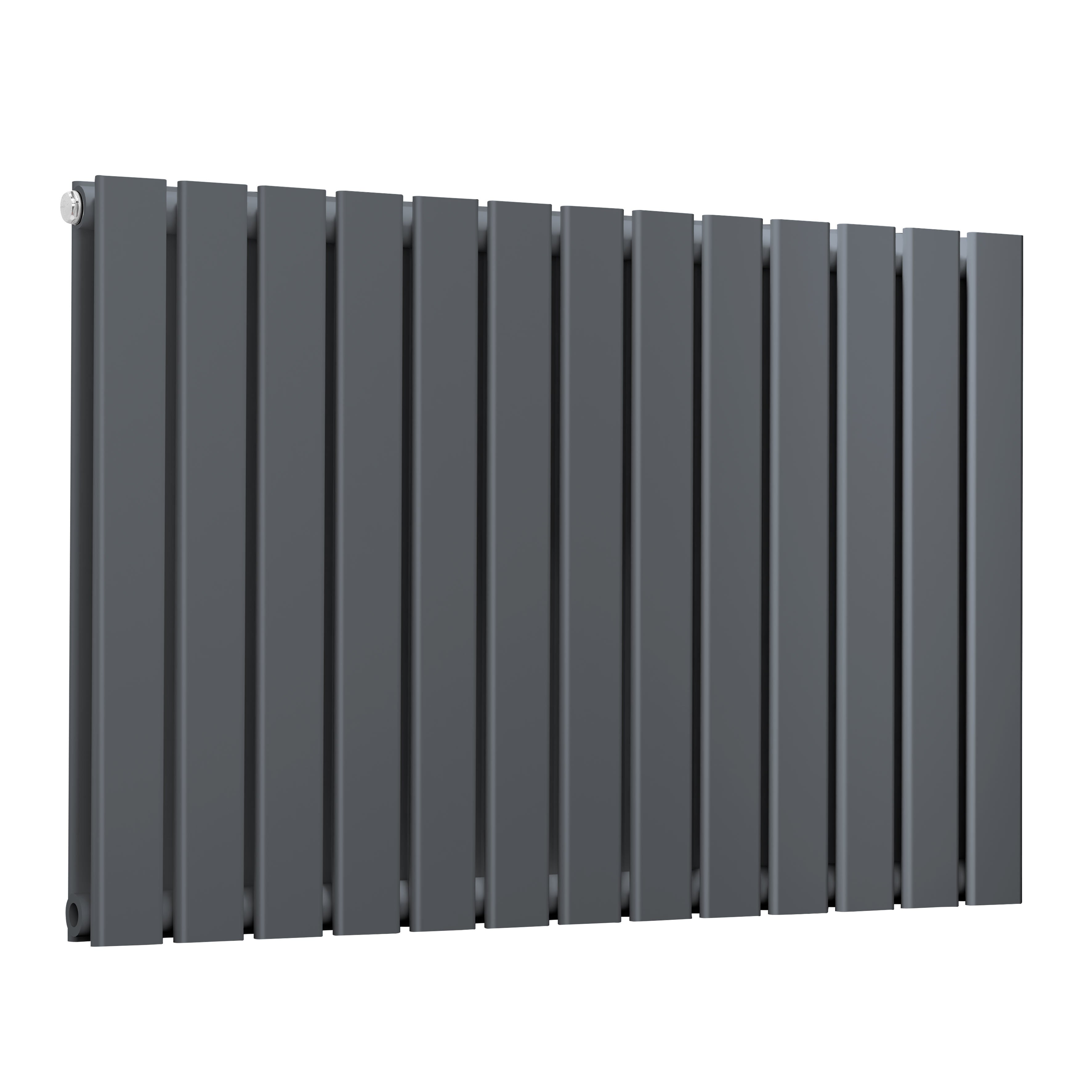 Horizontal Radiator Contemporary Double Flat Panel Design 600 x 910mm, Anthracite - DH341