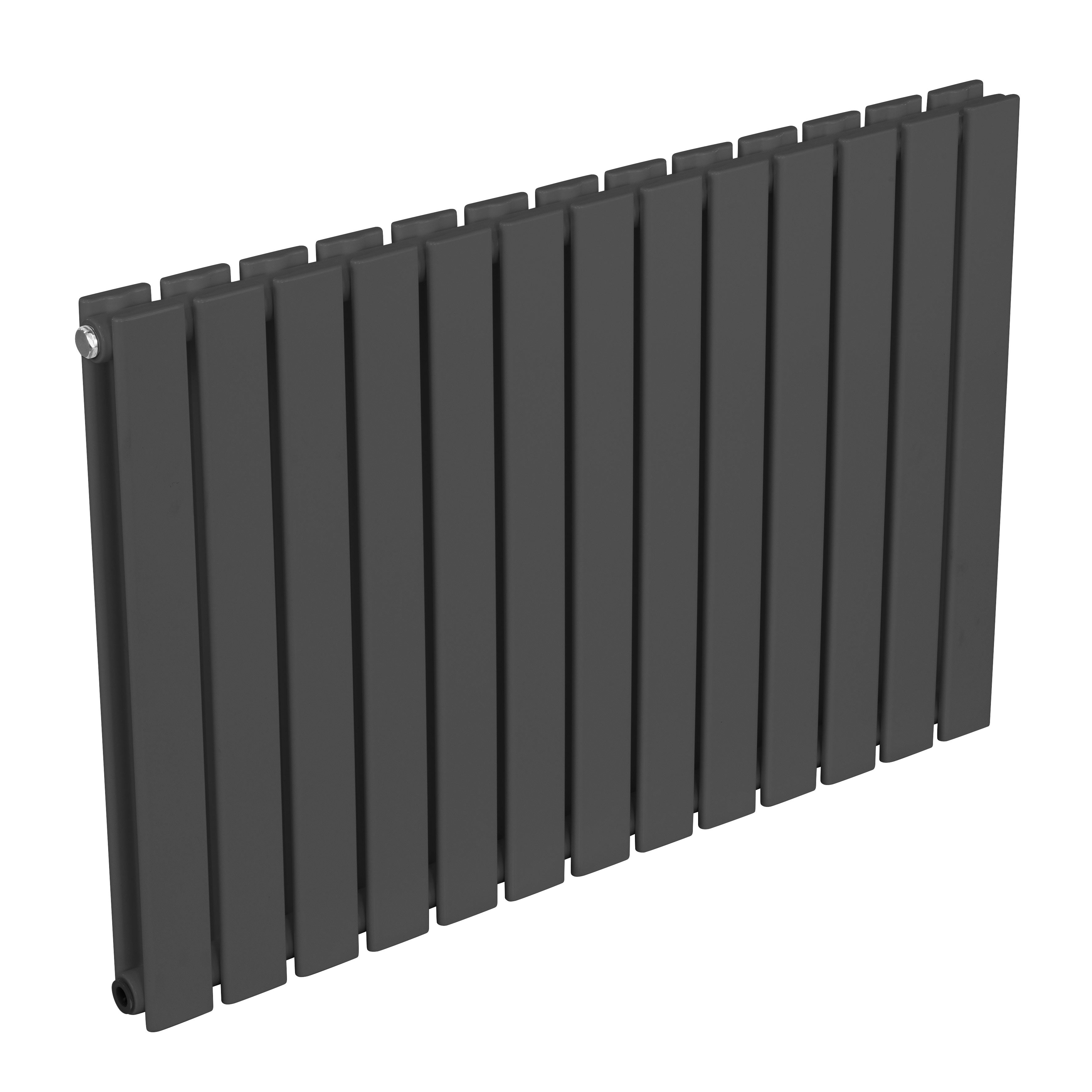 Baridi Horizontal Radiator Contemporary Double Flat Panel Design 600 x 910mm, Anthracite - DH341