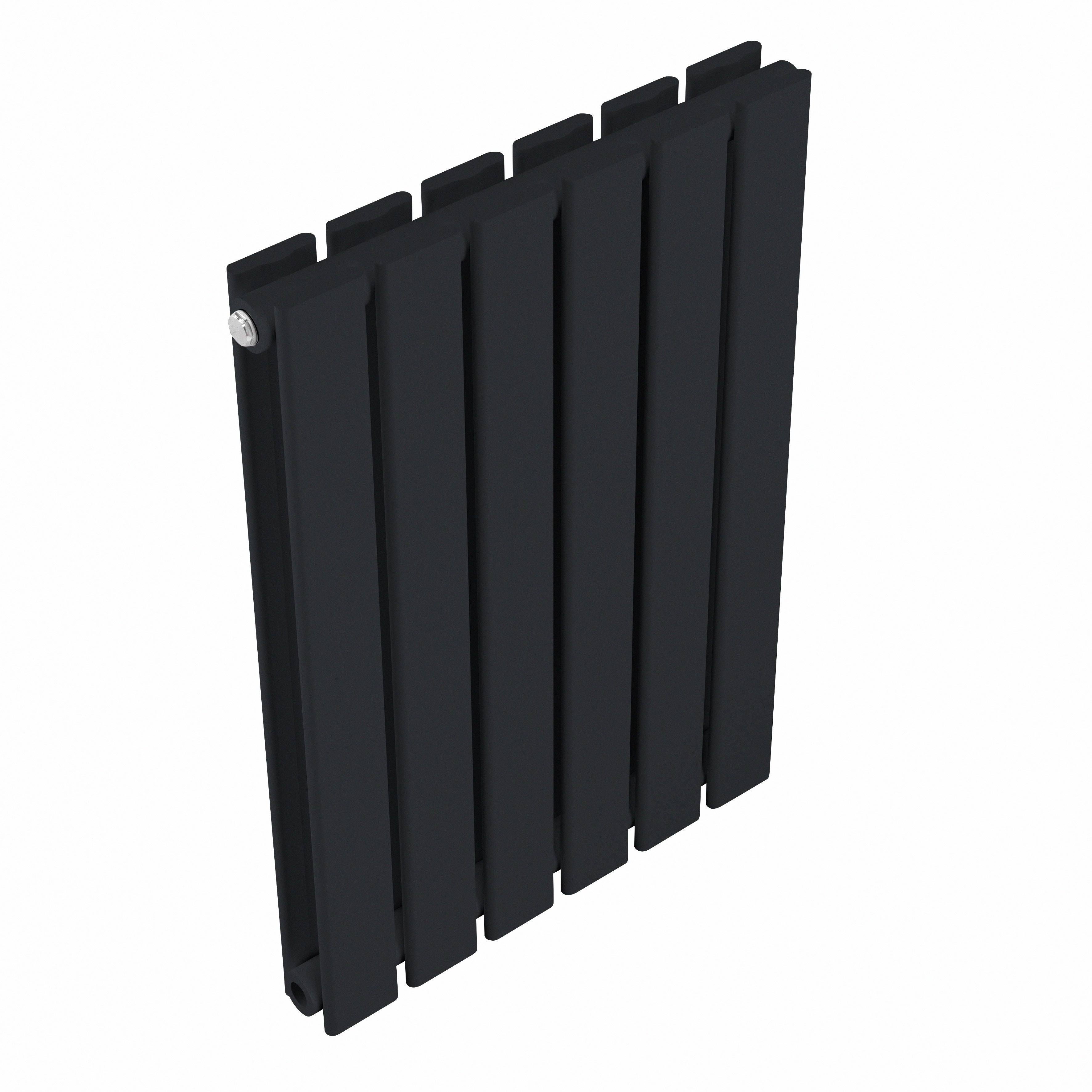 Horizontal Radiator Contemporary Double Flat Panel Design 600 x 420mm, Black - DH343