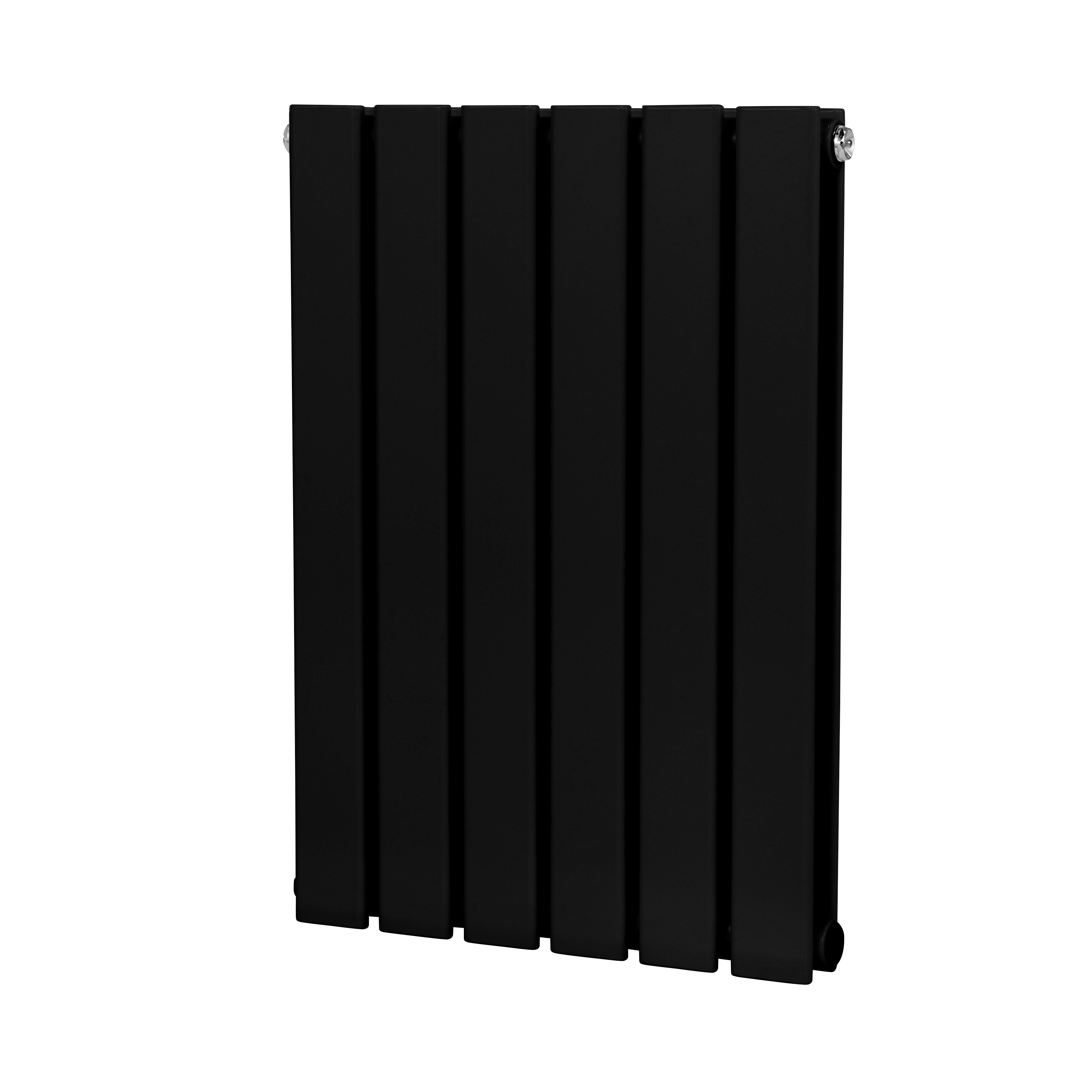 Baridi Horizontal Radiator Contemporary Double Flat Panel Design 600 x 420mm, Black - DH343