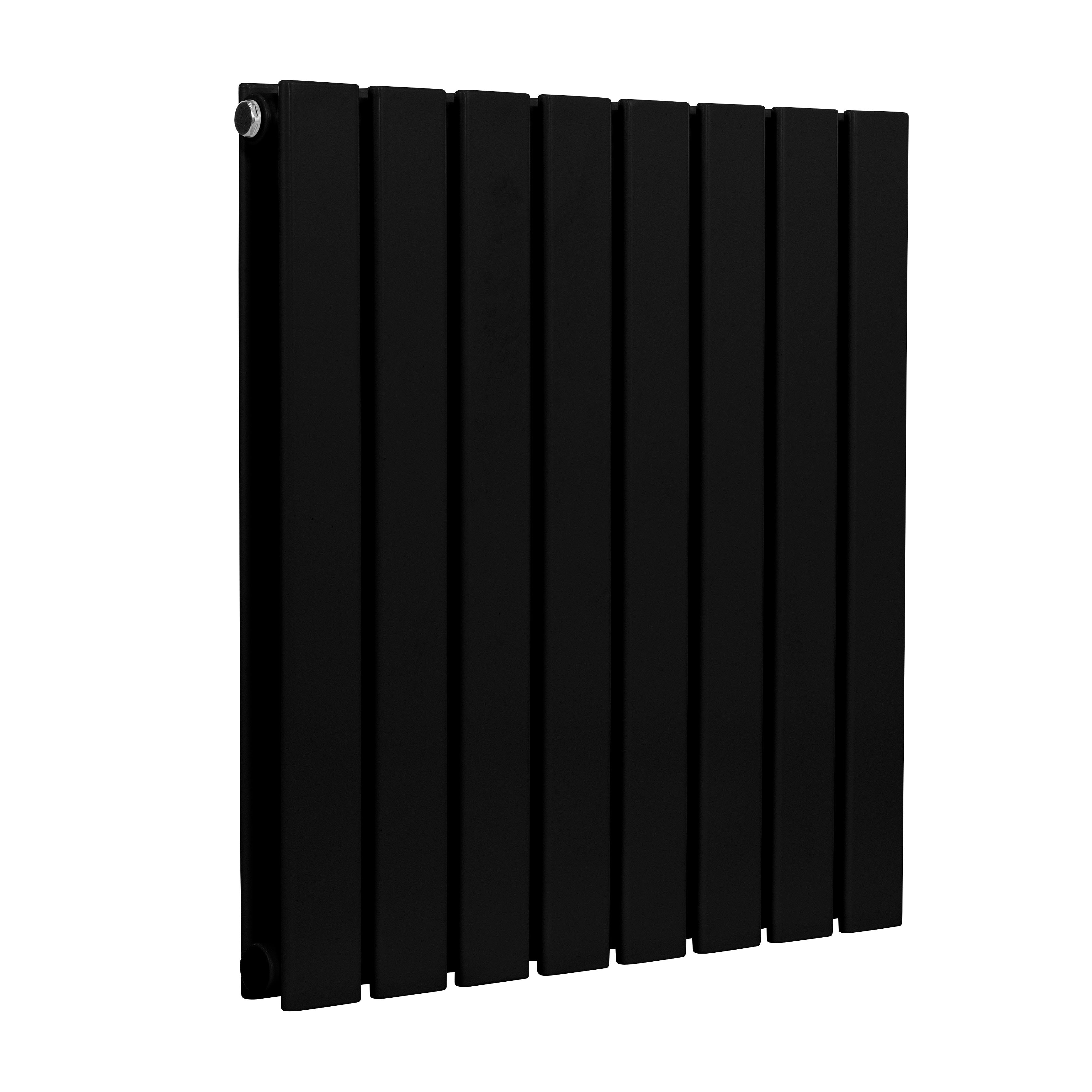 Baridi Horizontal Radiator Contemporary Double Flat Panel Design 600 x 560mm, Black - DH344