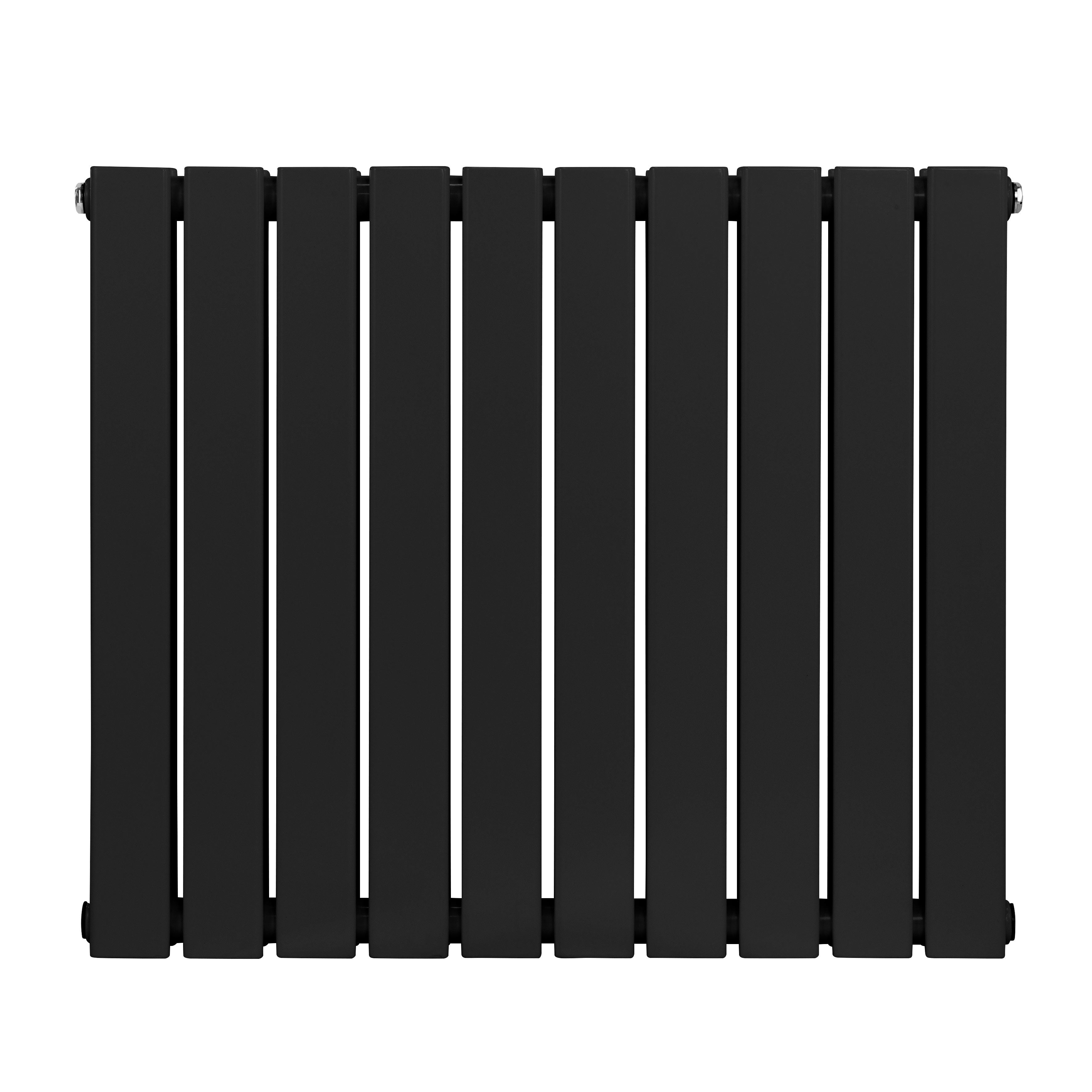 Baridi Horizontal Radiator Contemporary Double Flat Panel Design 600 x 700mm, Black - DH345