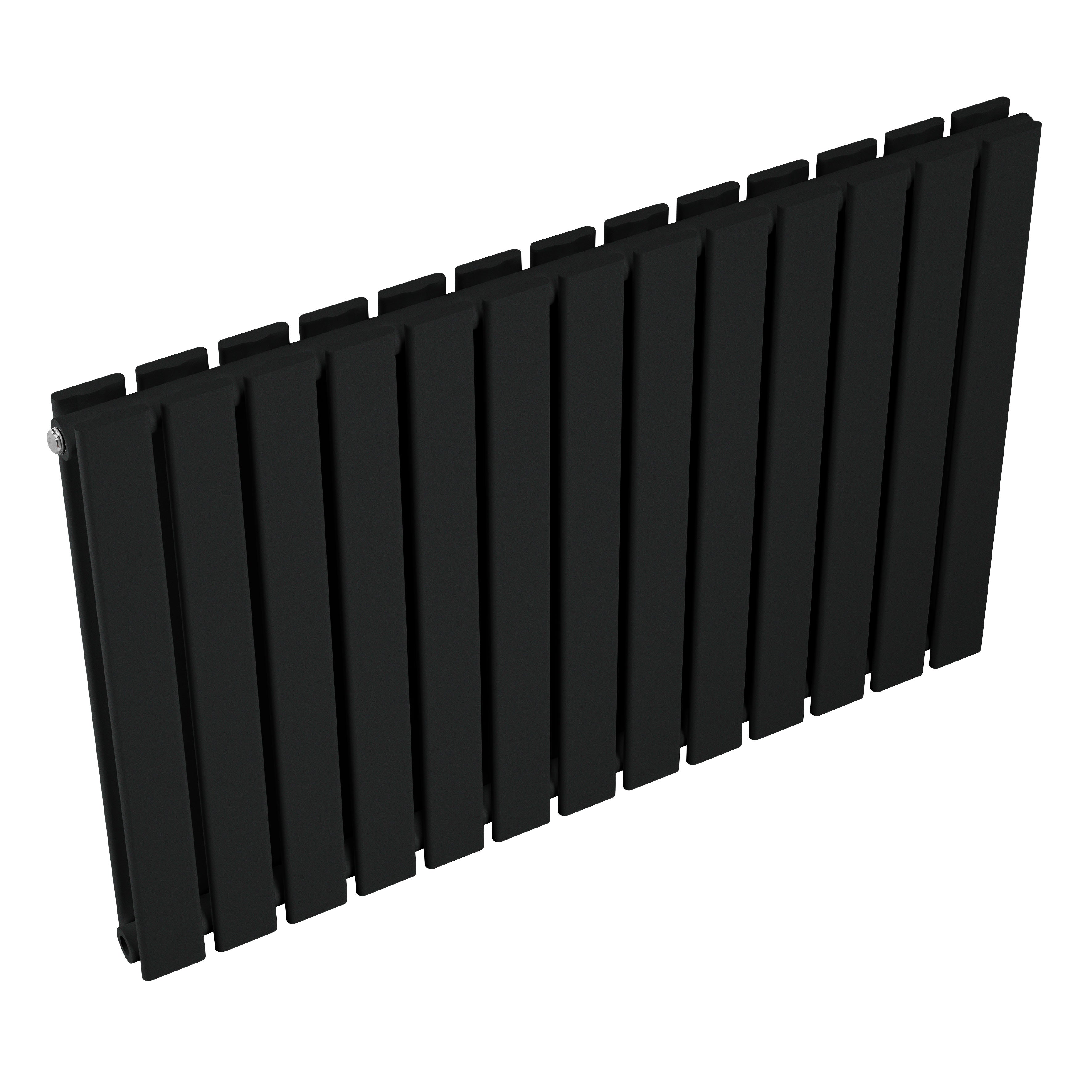 Horizontal Radiator Contemporary Double Flat Panel Design 600 x 910mm, Black - DH346