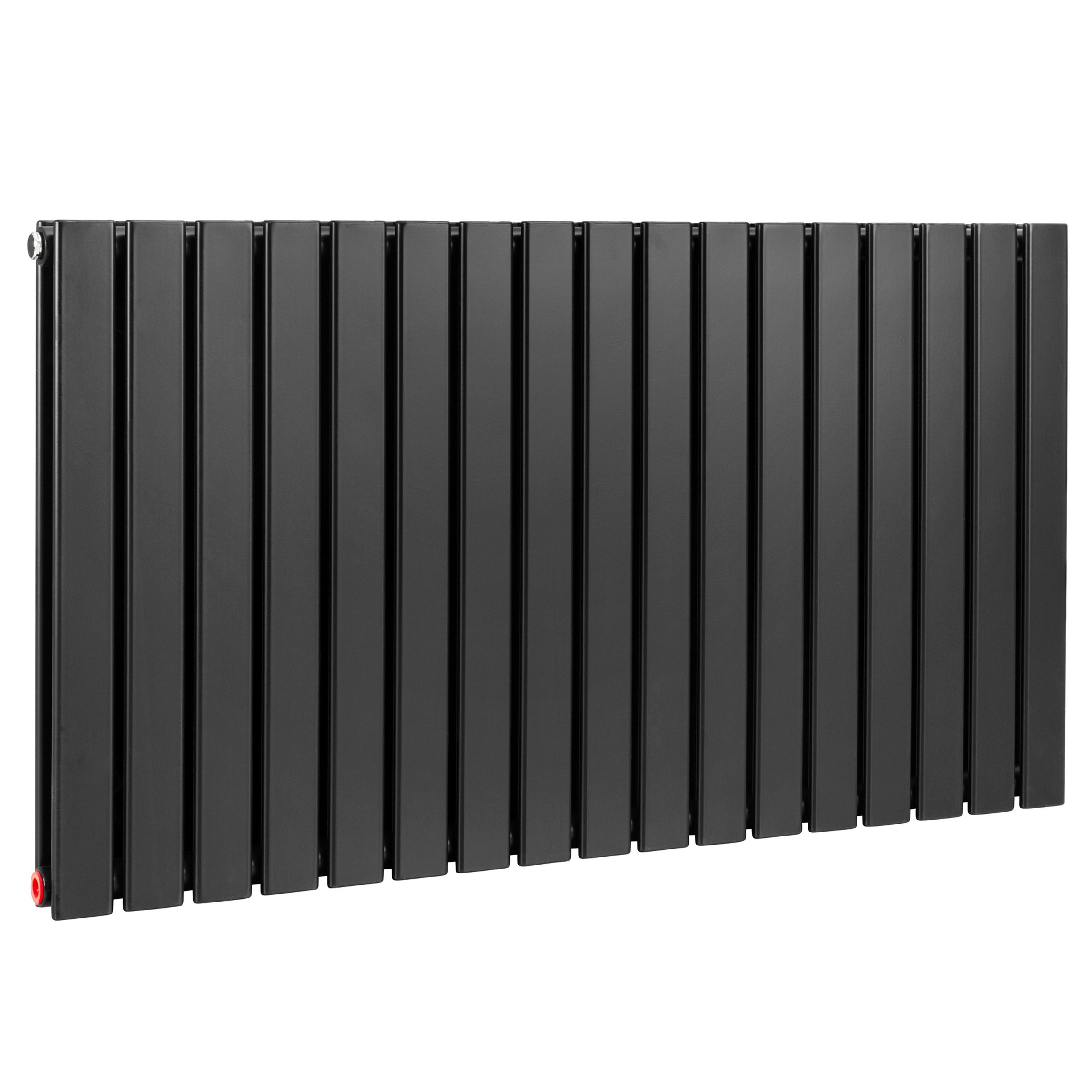 Horizontal Radiator Contemporary Double Flat Panel Design 600 x 1190mm, Black - DH347