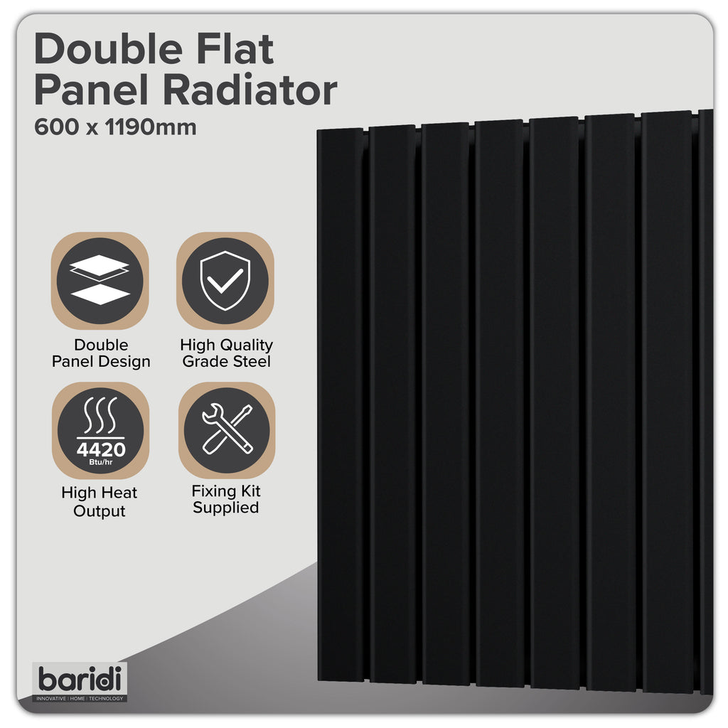 Examples Of Information Radiators Baridi Horizontal Radiator Contemporary Double Flat Panel Design 600 x