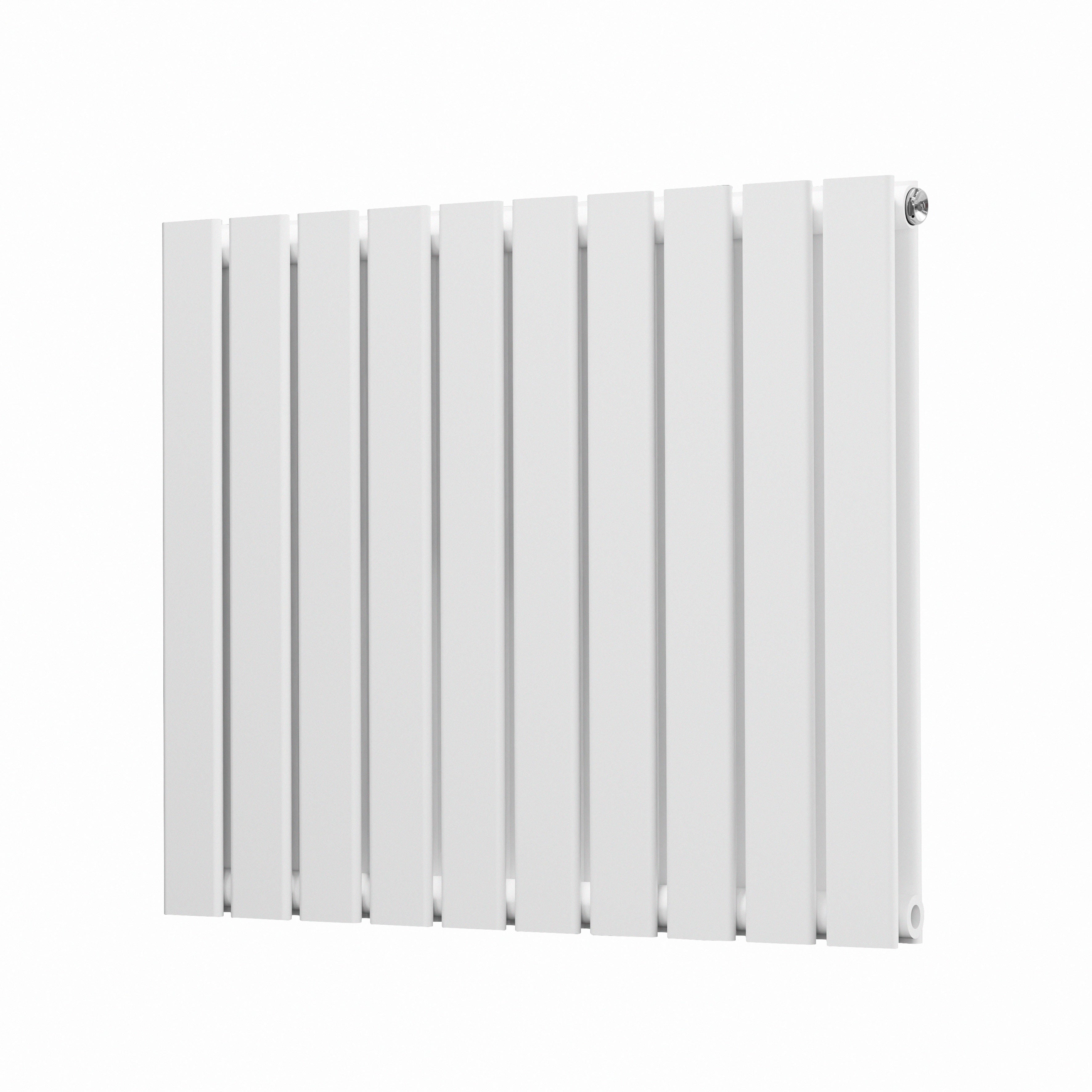Horizontal Radiator Contemporary Double Flat Panel Design 600 x 700mm, White - DH350
