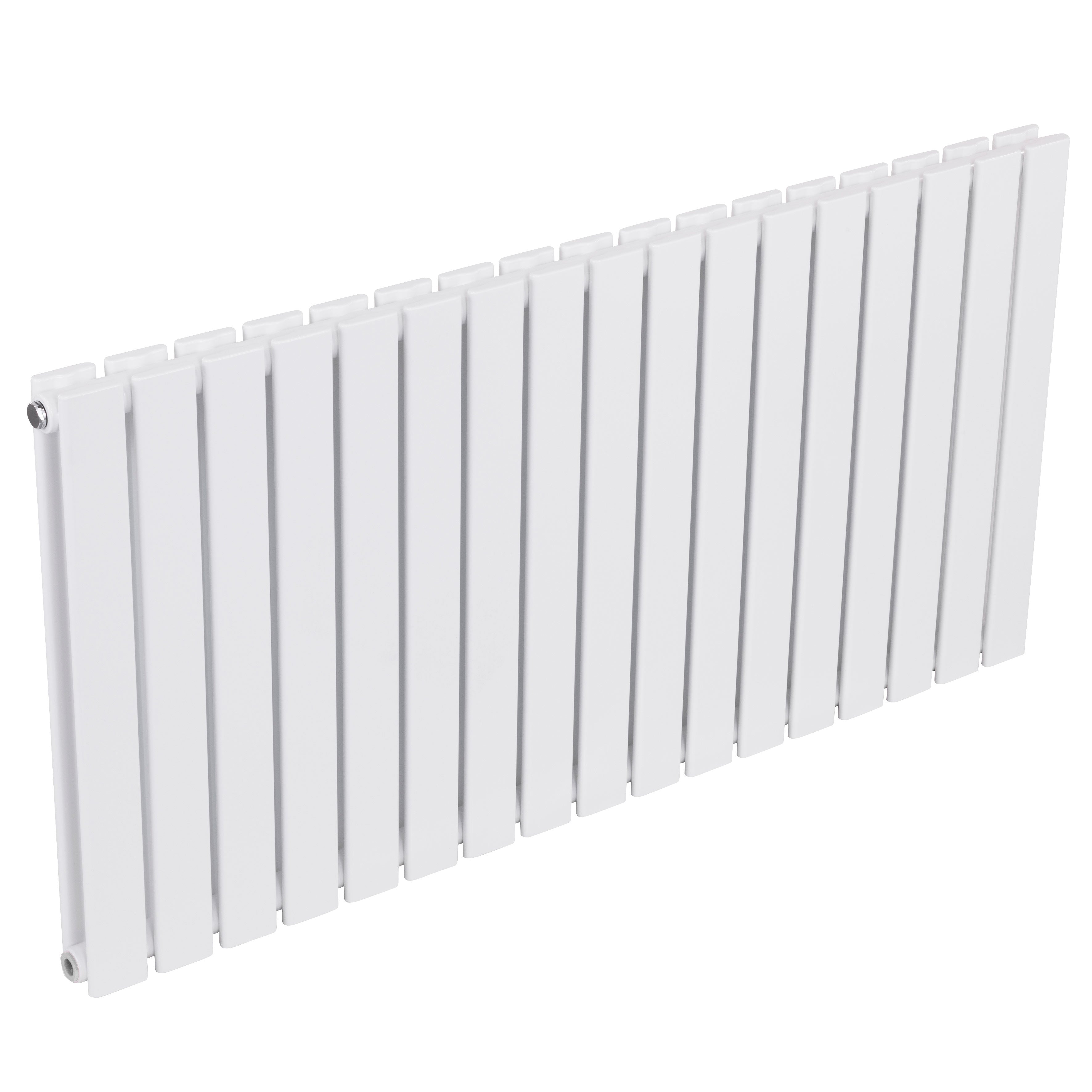 Baridi Horizontal Radiator Contemporary Double Flat Panel Design 600 x 1190mm, White - DH352