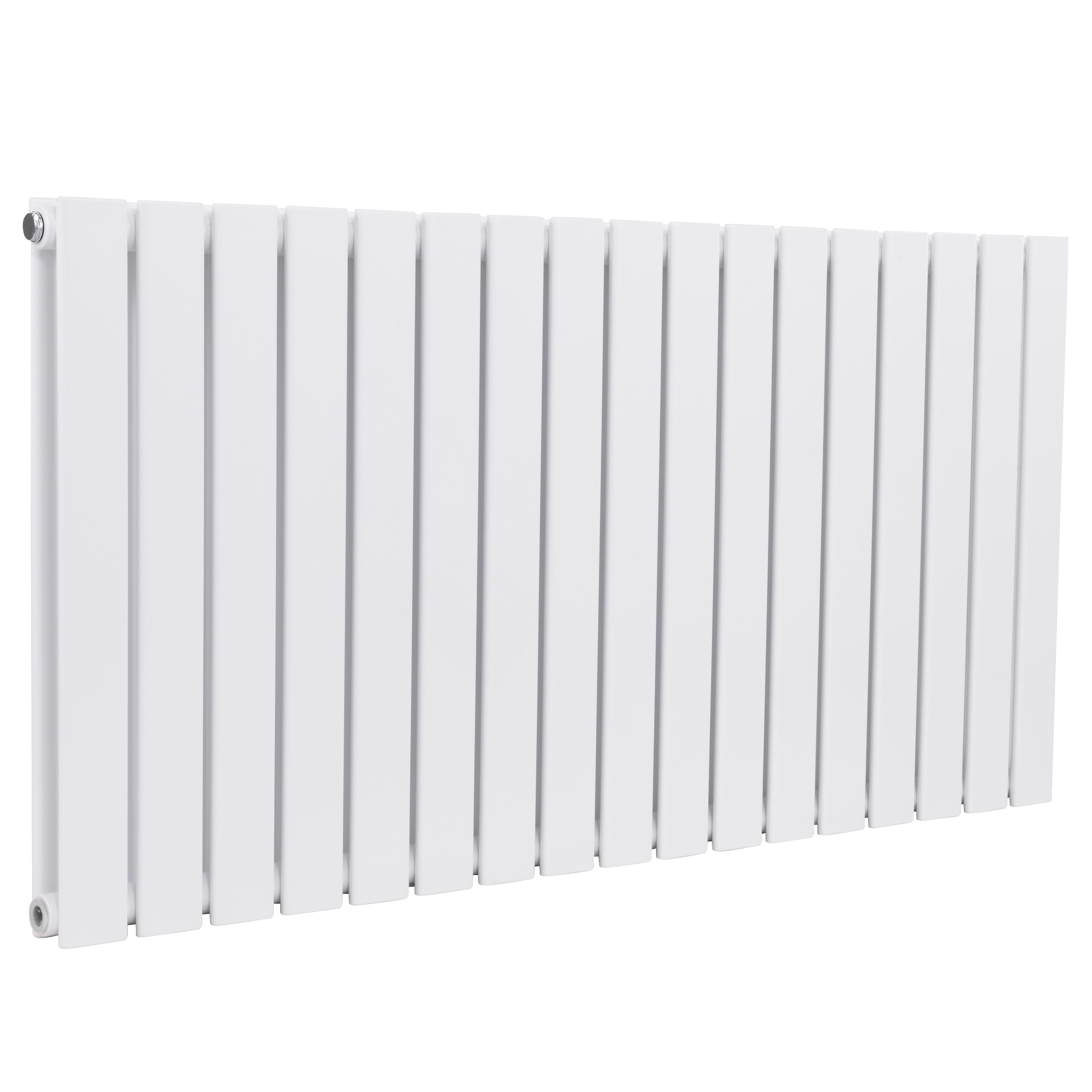 Baridi Horizontal Radiator Contemporary Double Flat Panel Design 600 x 1190mm, White - DH352