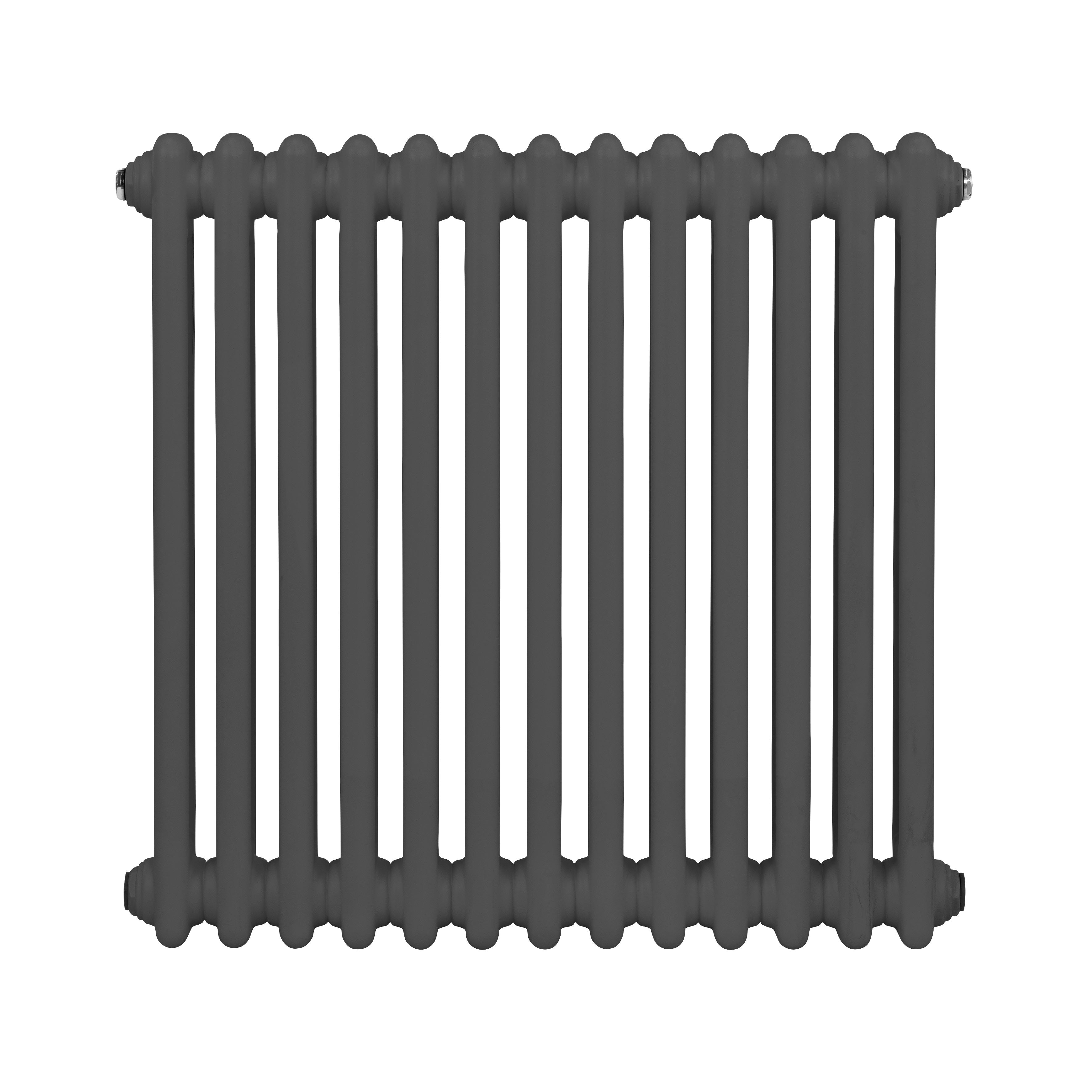 Baridi Horizontal Traditional 2 Column Radiator 600 x 607mm, Anthracite - DH357