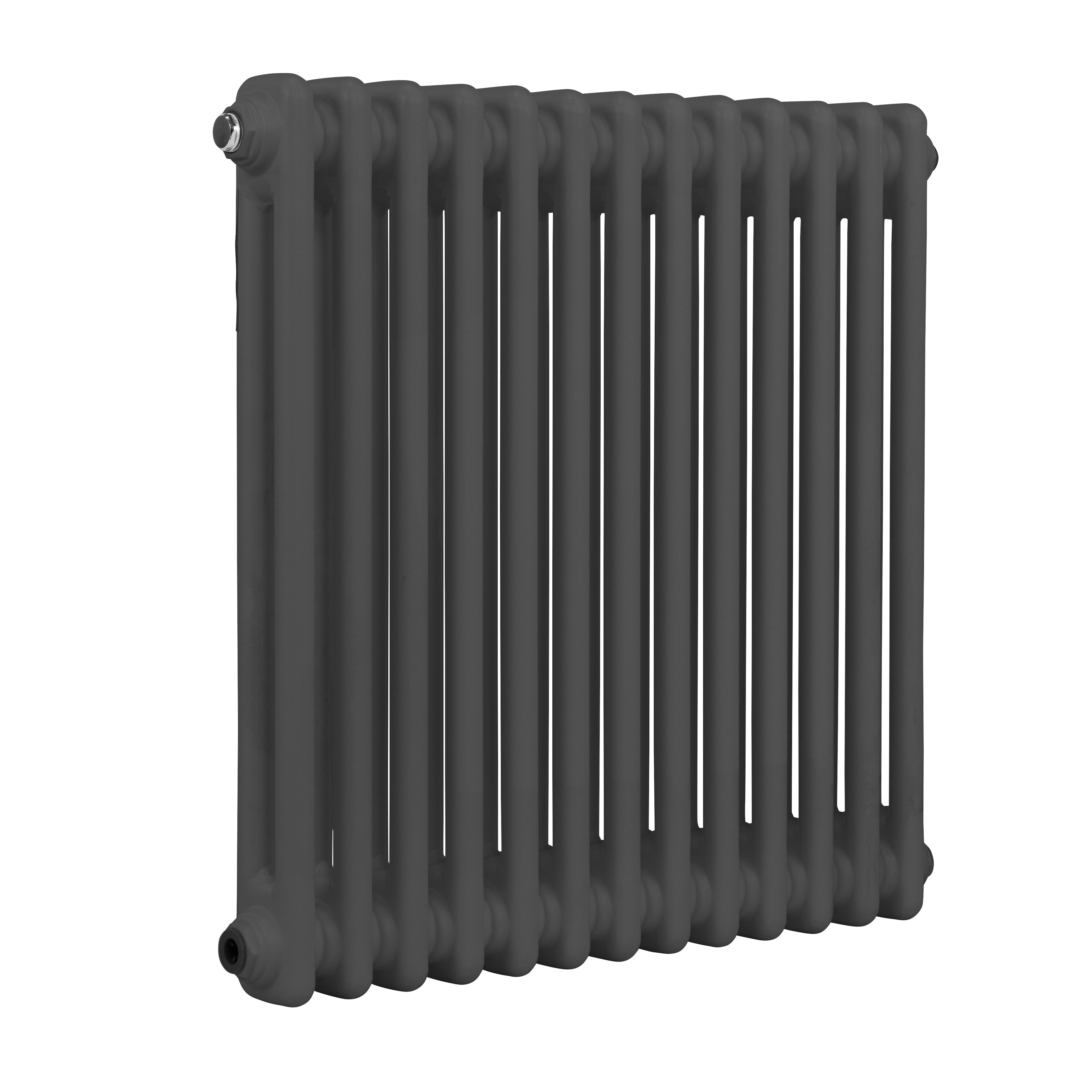 Baridi Horizontal Traditional 2 Column Radiator 600 x 607mm, Anthracite - DH357