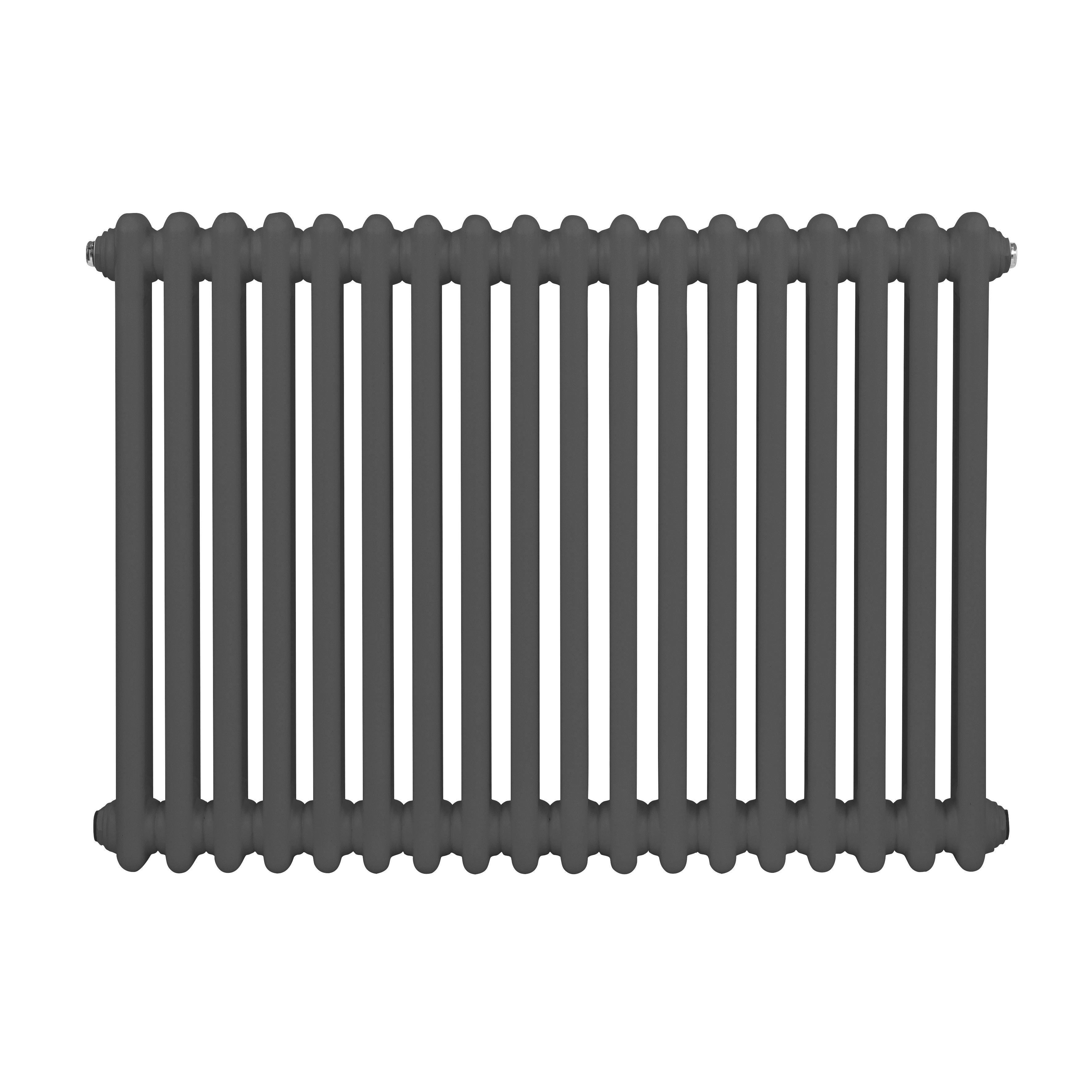 Baridi Horizontal Traditional 2 Column Radiator 600 x 832mm, Anthracite - DH358