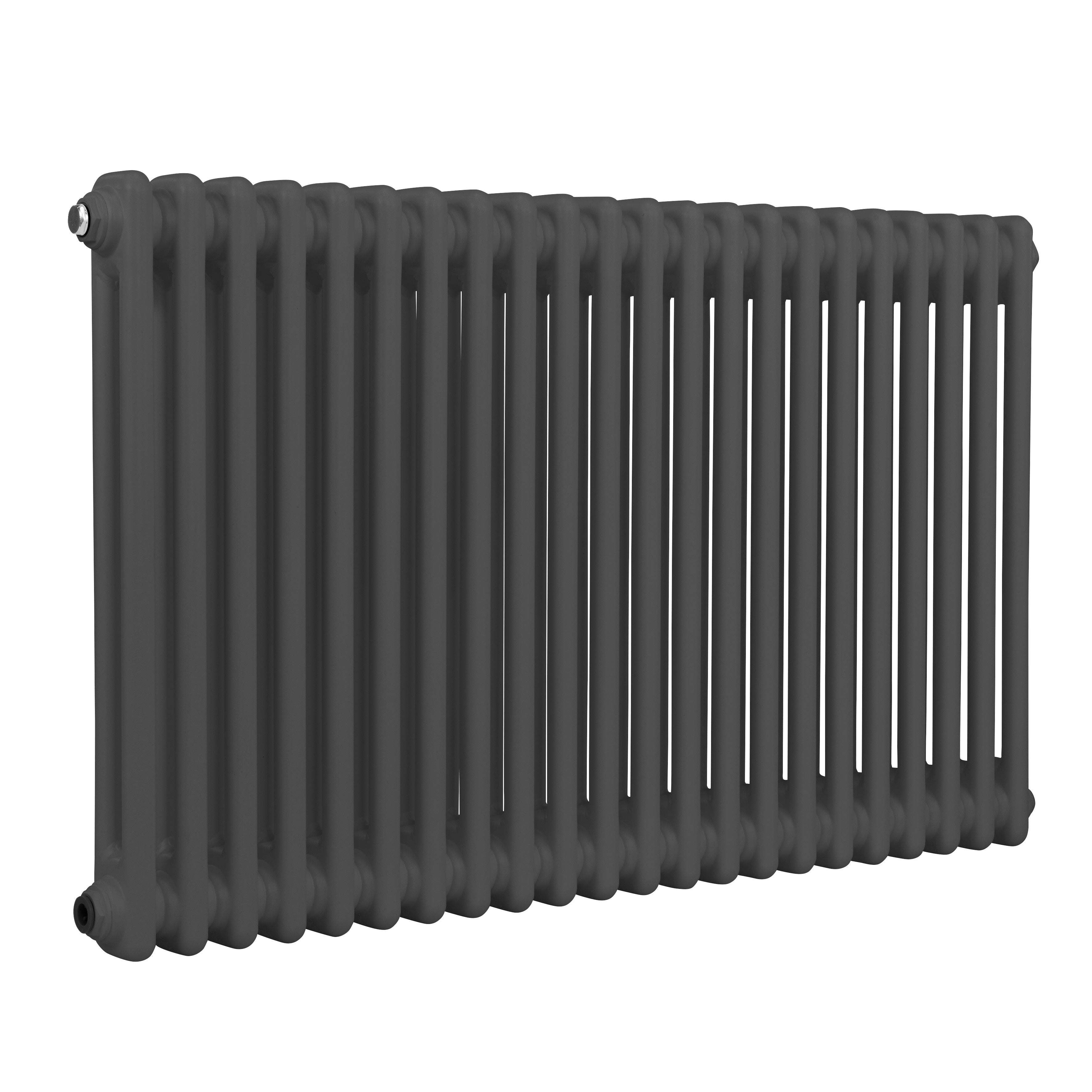 Baridi Horizontal Traditional 2 Column Radiator 600 x 1012mm, Anthracite - DH359