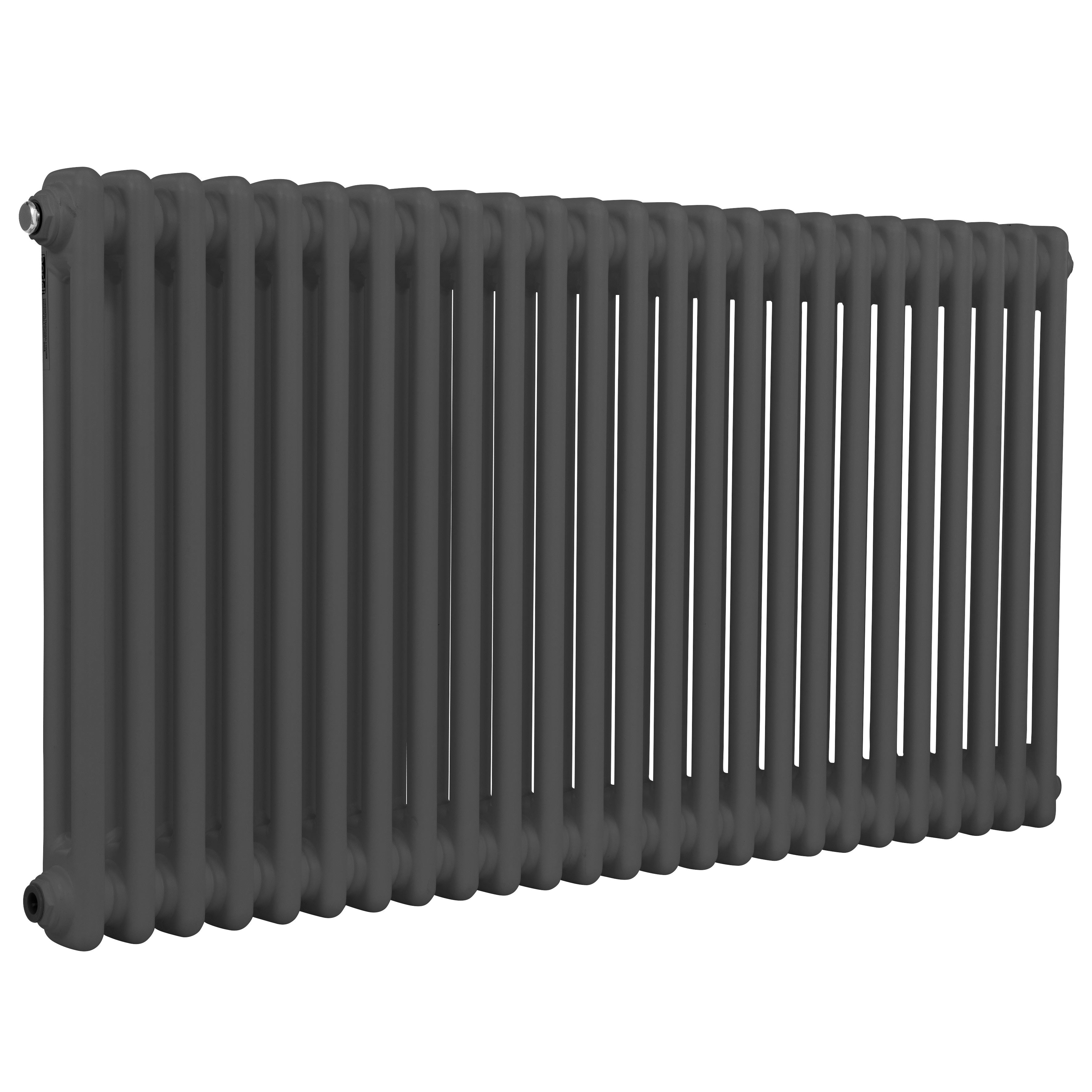 Baridi Horizontal Traditional 2 Column Radiator 600 x 1147mm, Anthracite - DH360