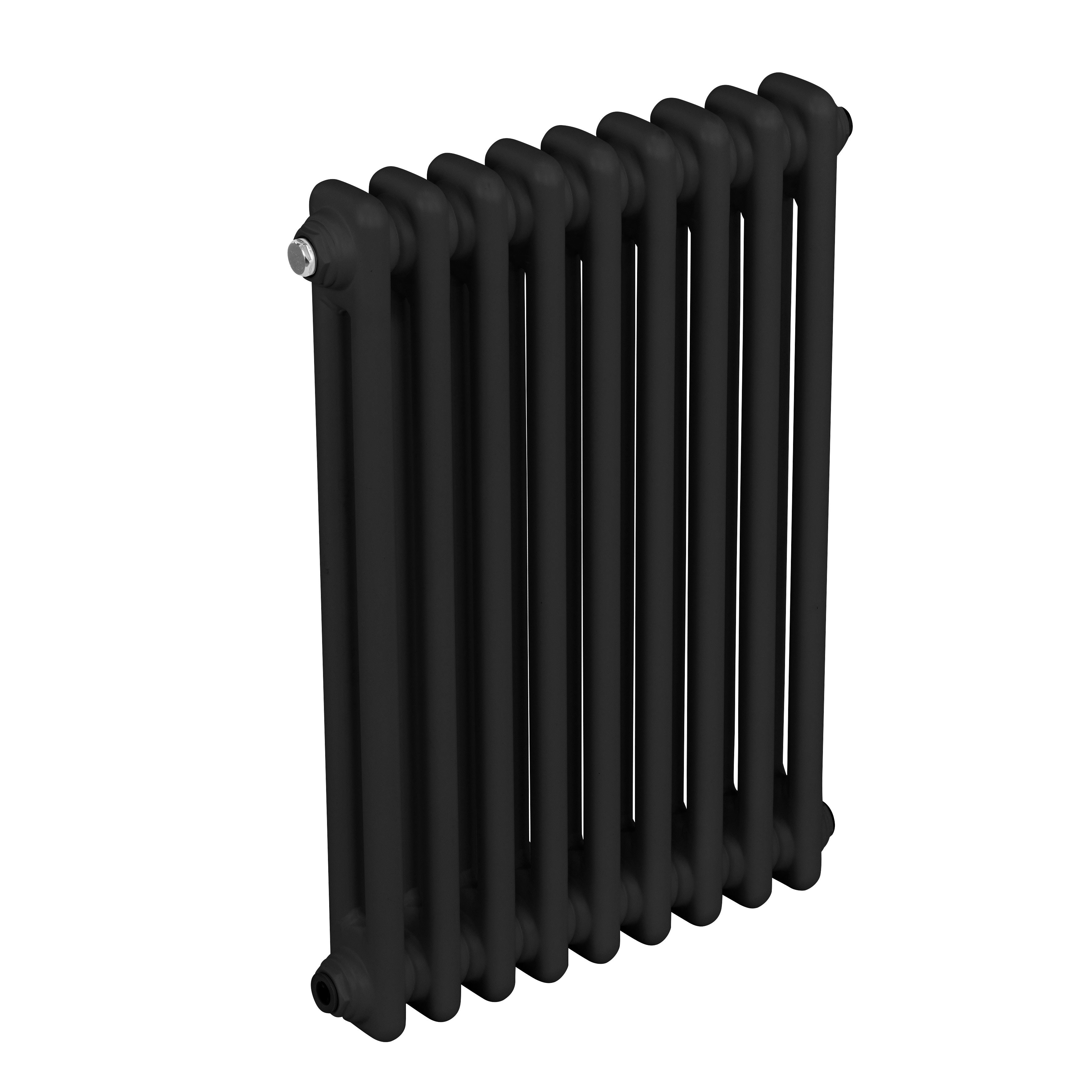 Baridi Horizontal Traditional 2 Column Radiator 600 x 427mm, Black - DH361