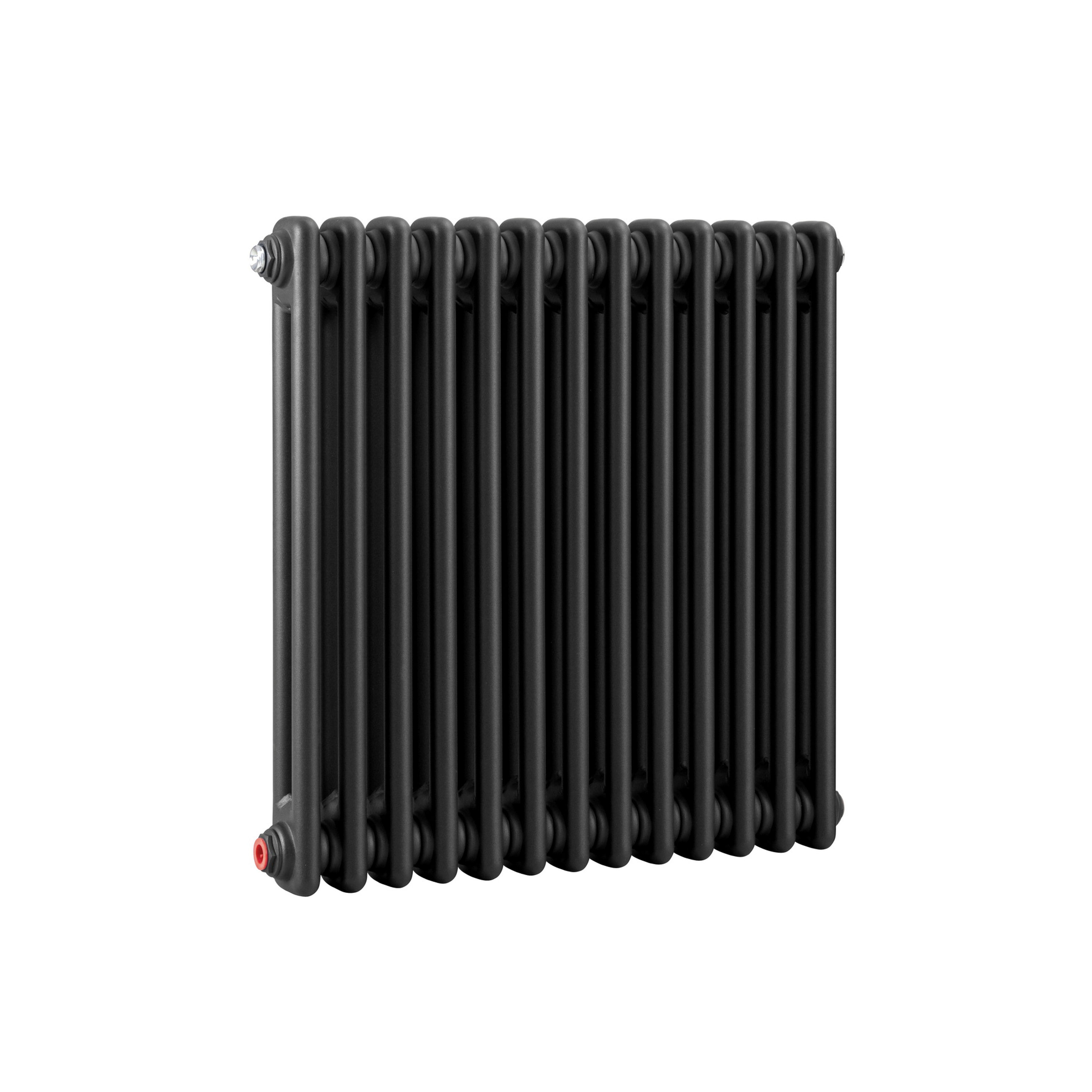 Horizontal Traditional 2 Column Radiator 600 x 607mm, Black - DH362