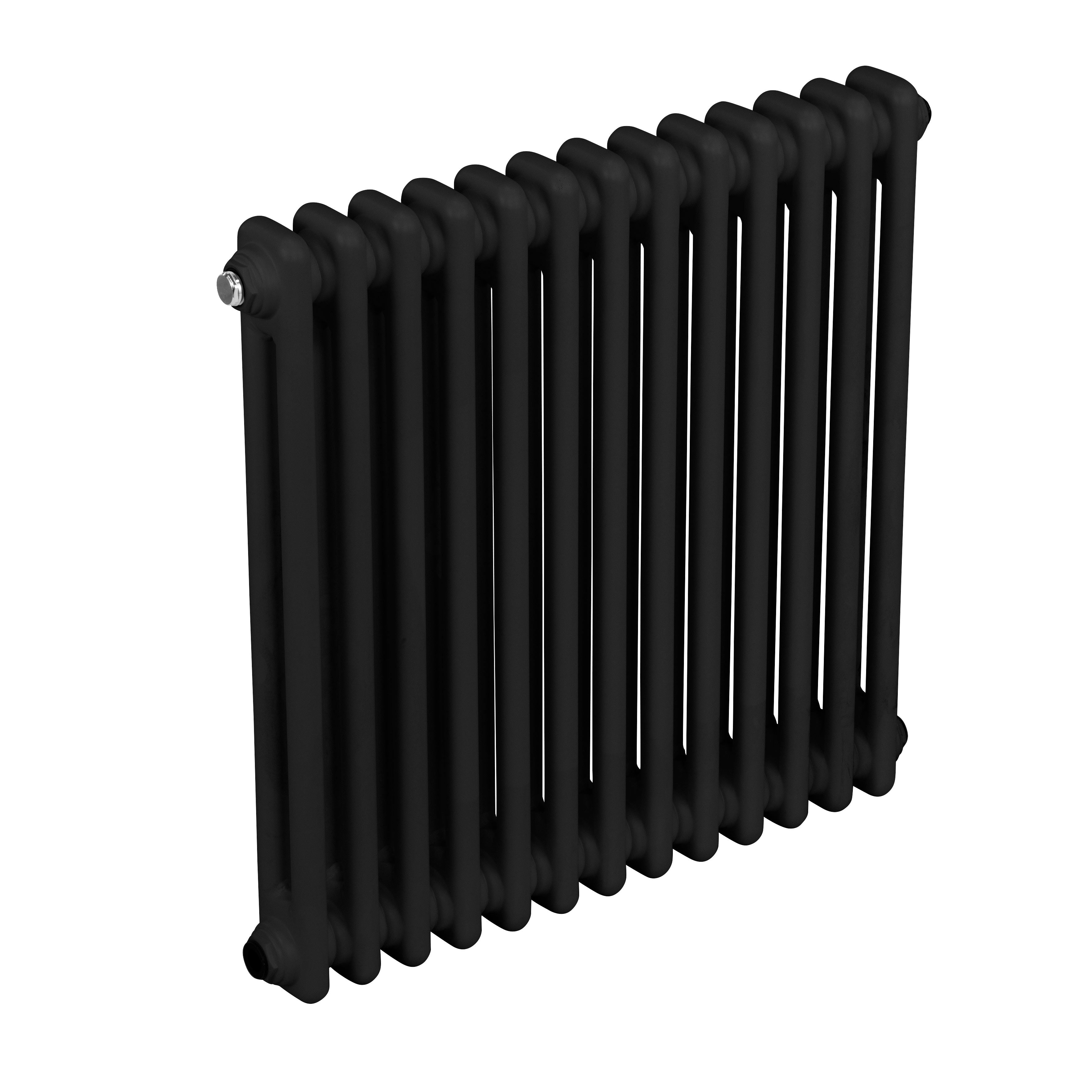 Baridi Horizontal Traditional 2 Column Radiator 600 x 607mm, Black - DH362
