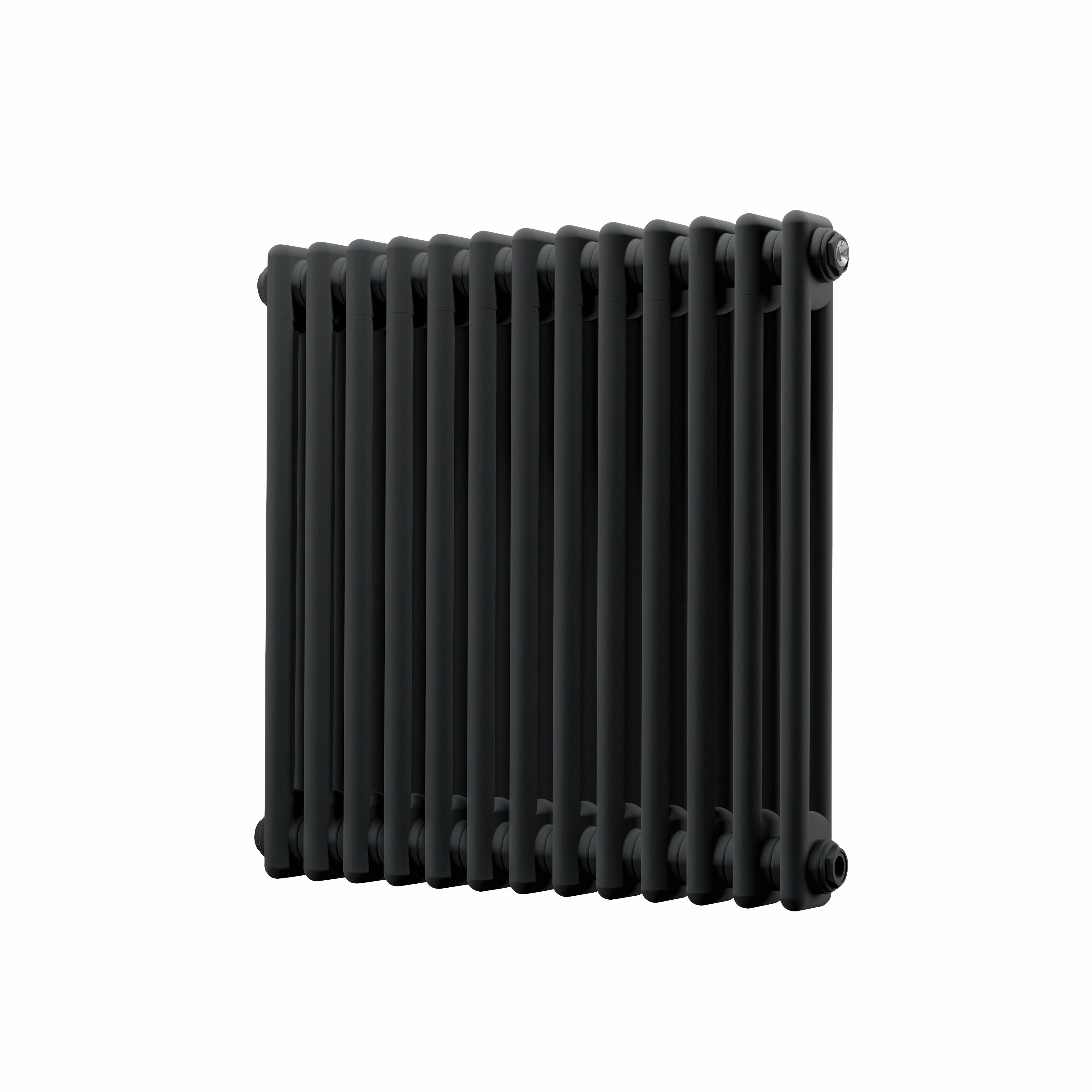Horizontal Traditional 2 Column Radiator 600 x 607mm, Black - DH362
