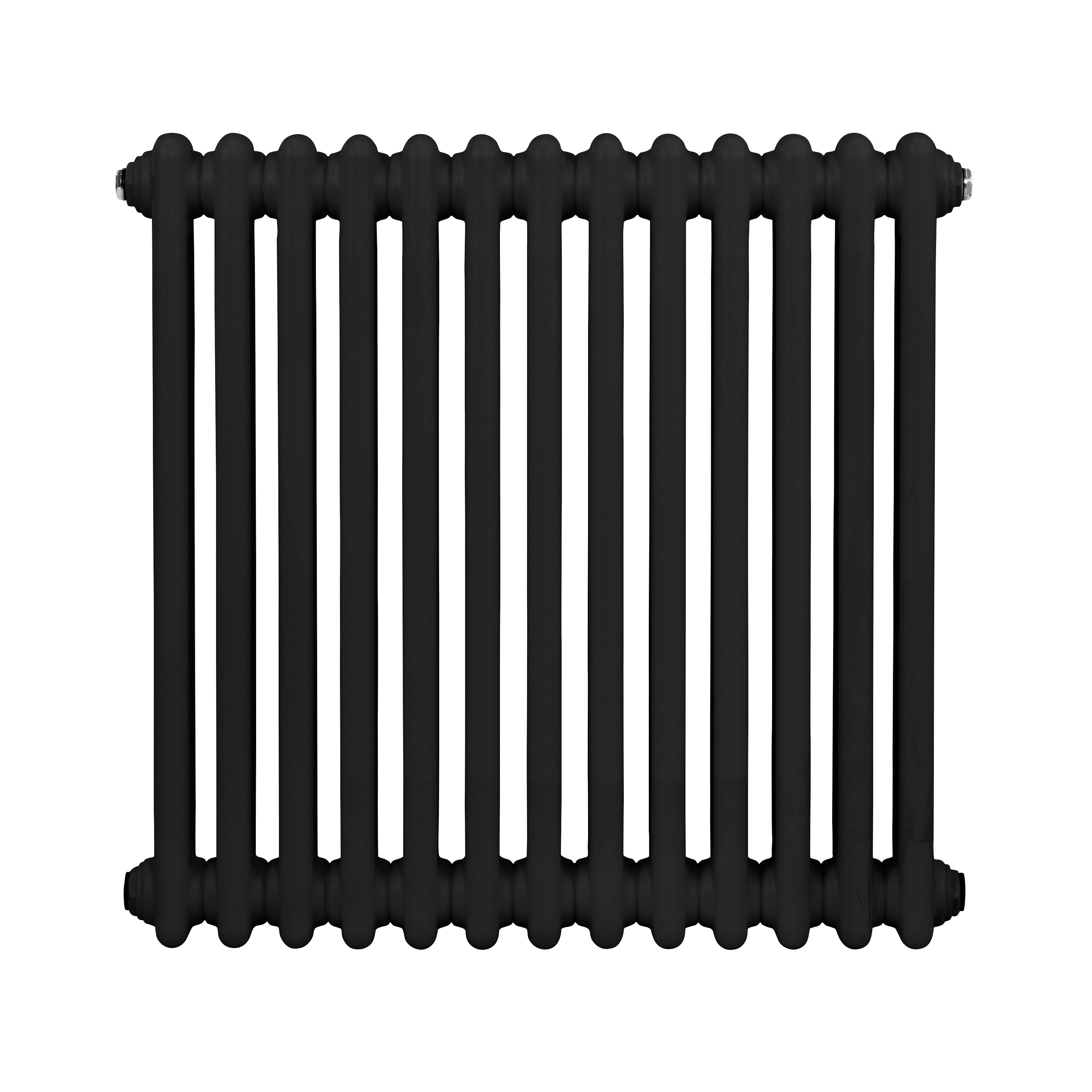 Baridi Horizontal Traditional 2 Column Radiator 600 x 607mm, Black - DH362