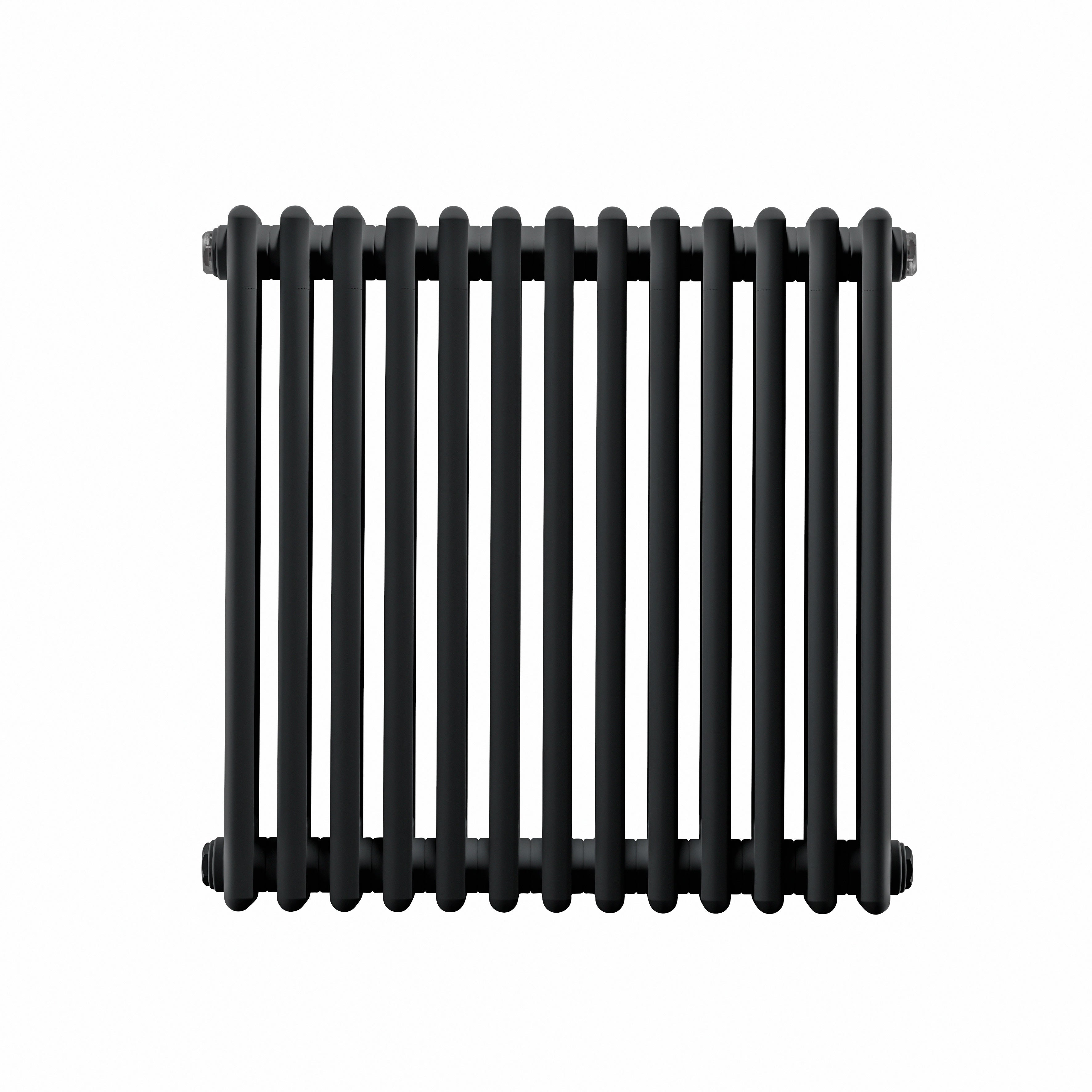 Horizontal Traditional 2 Column Radiator 600 x 607mm, Black - DH362