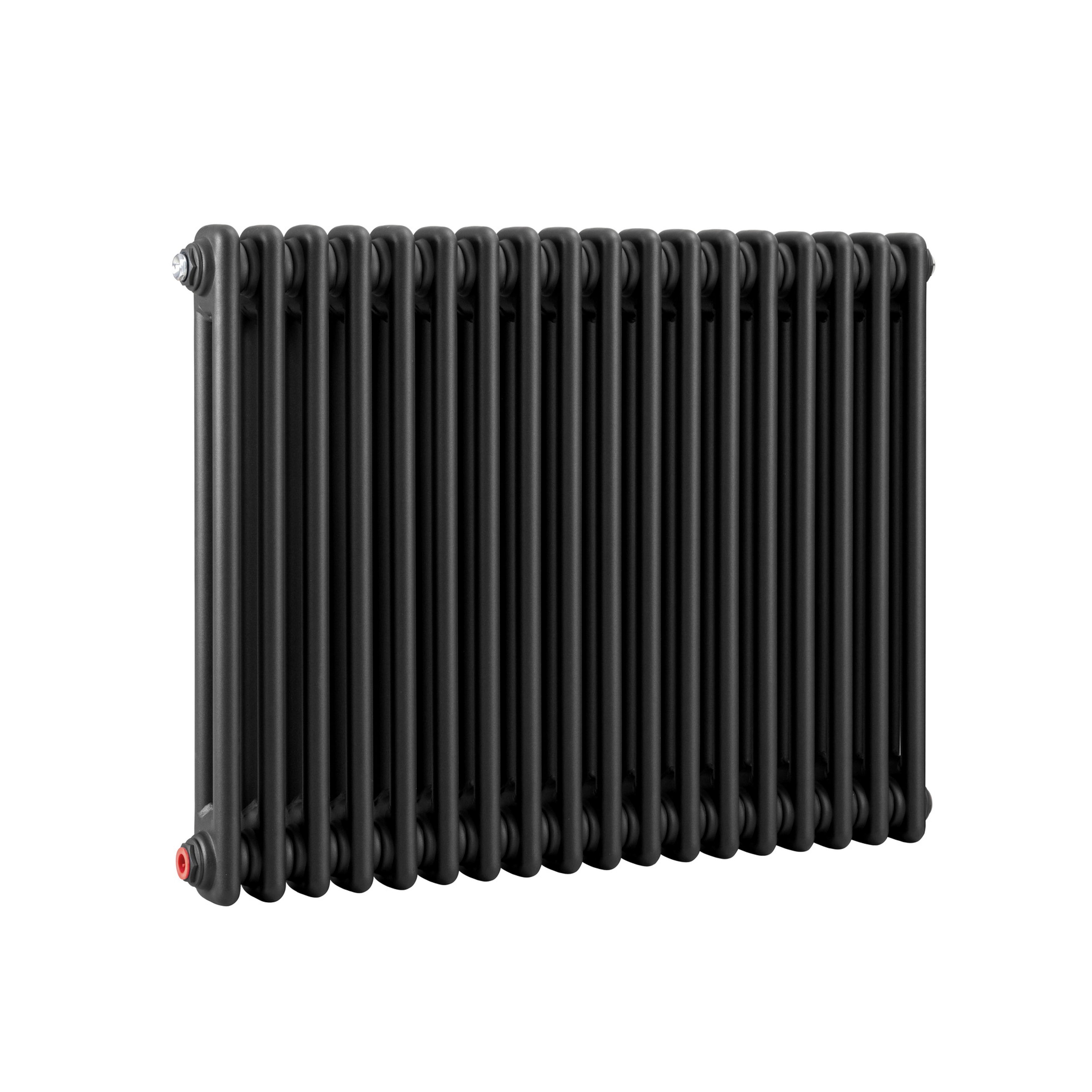 Horizontal Traditional 2 Column Radiator 600 x 832mm, Black - DH363