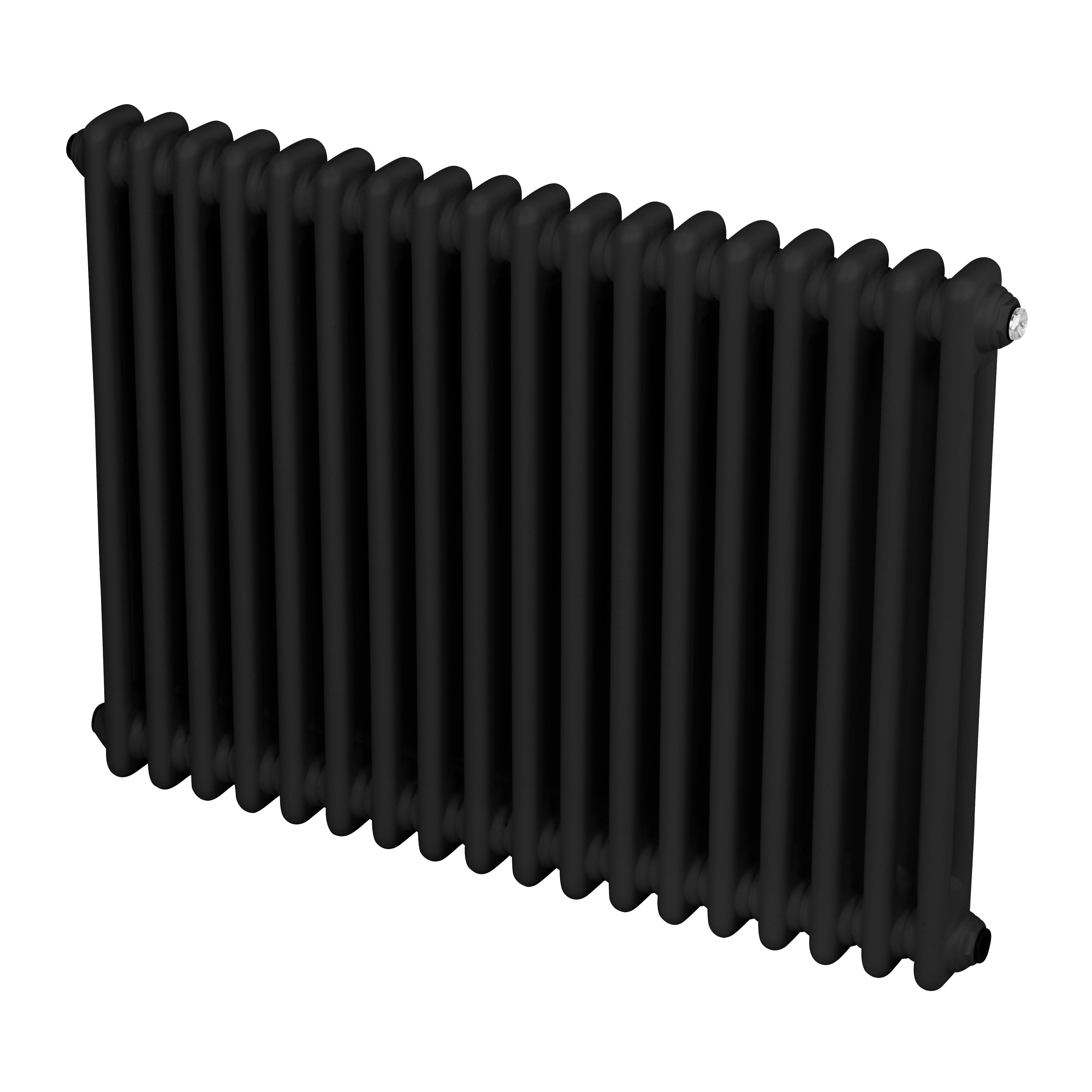 Baridi Horizontal Traditional 2 Column Radiator 600 x 832mm, Black - DH363