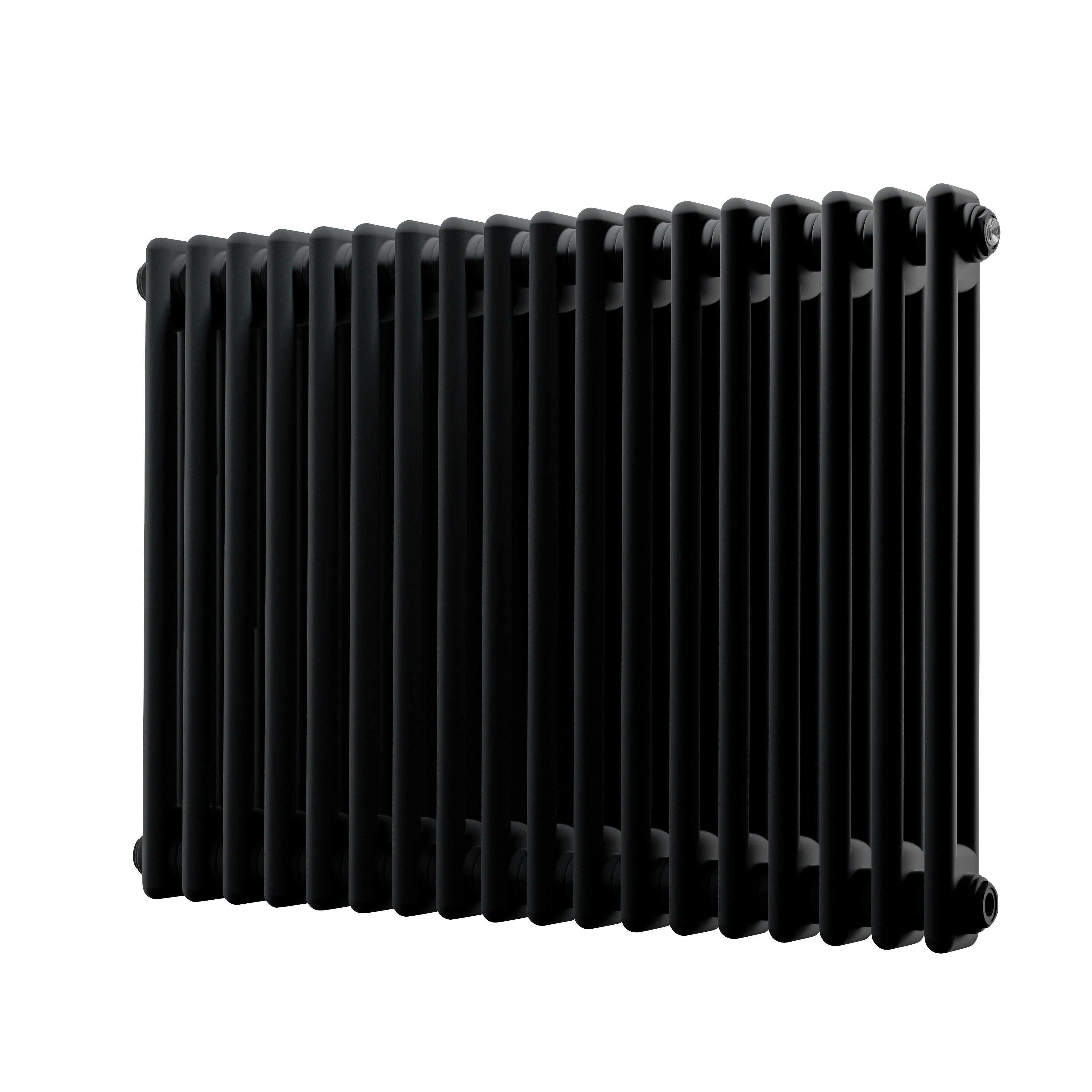Horizontal Traditional 2 Column Radiator 600 x 832mm, Black - DH363