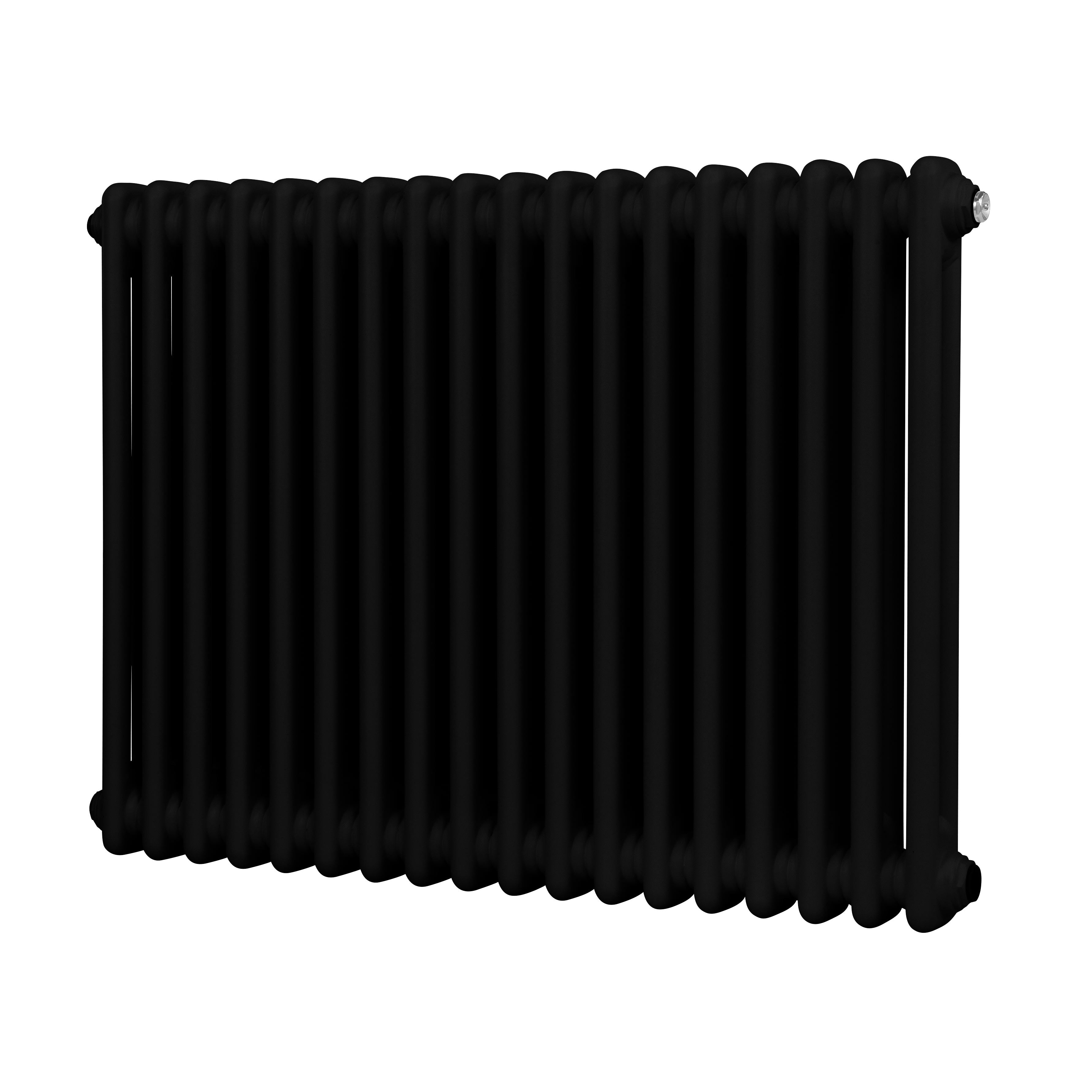 Baridi Horizontal Traditional 2 Column Radiator 600 x 832mm, Black - DH363