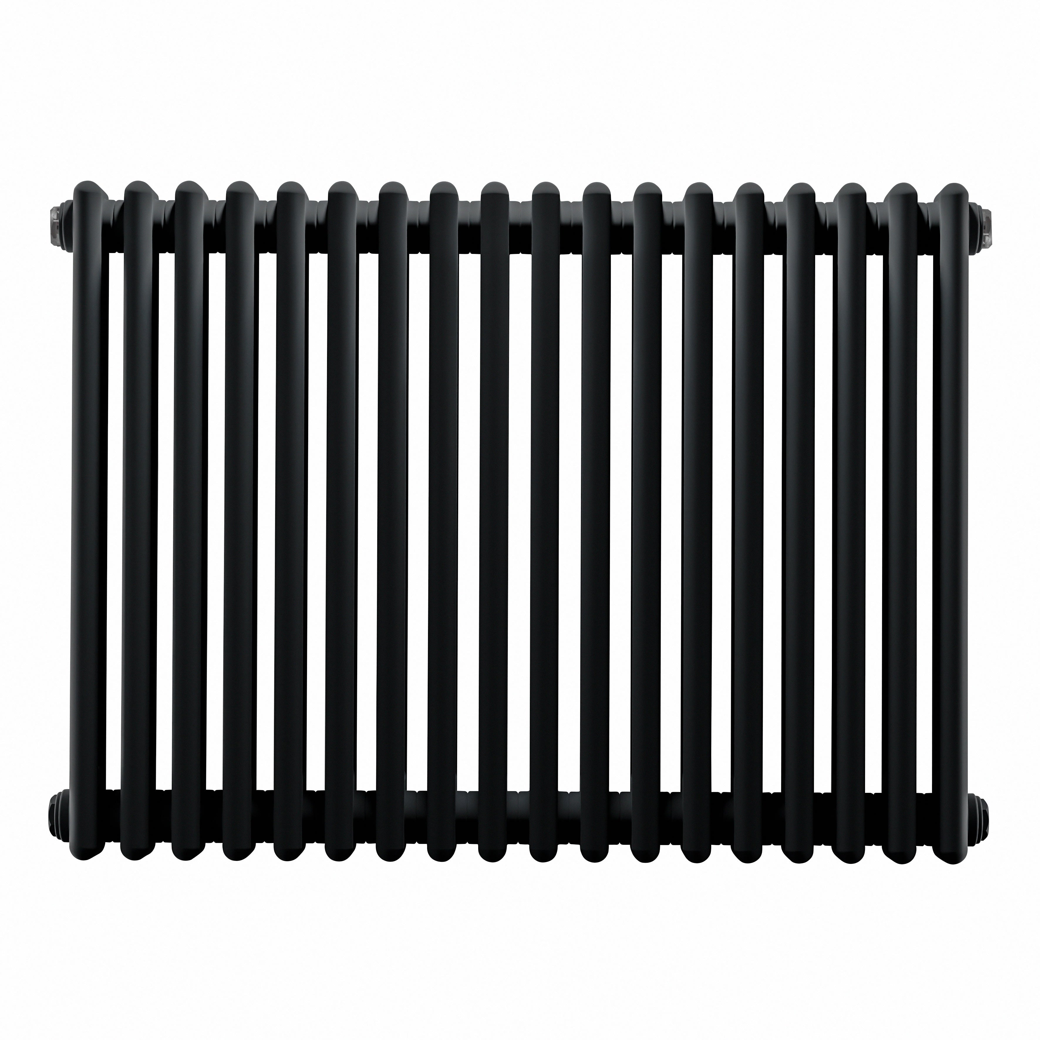 Horizontal Traditional 2 Column Radiator 600 x 832mm, Black - DH363