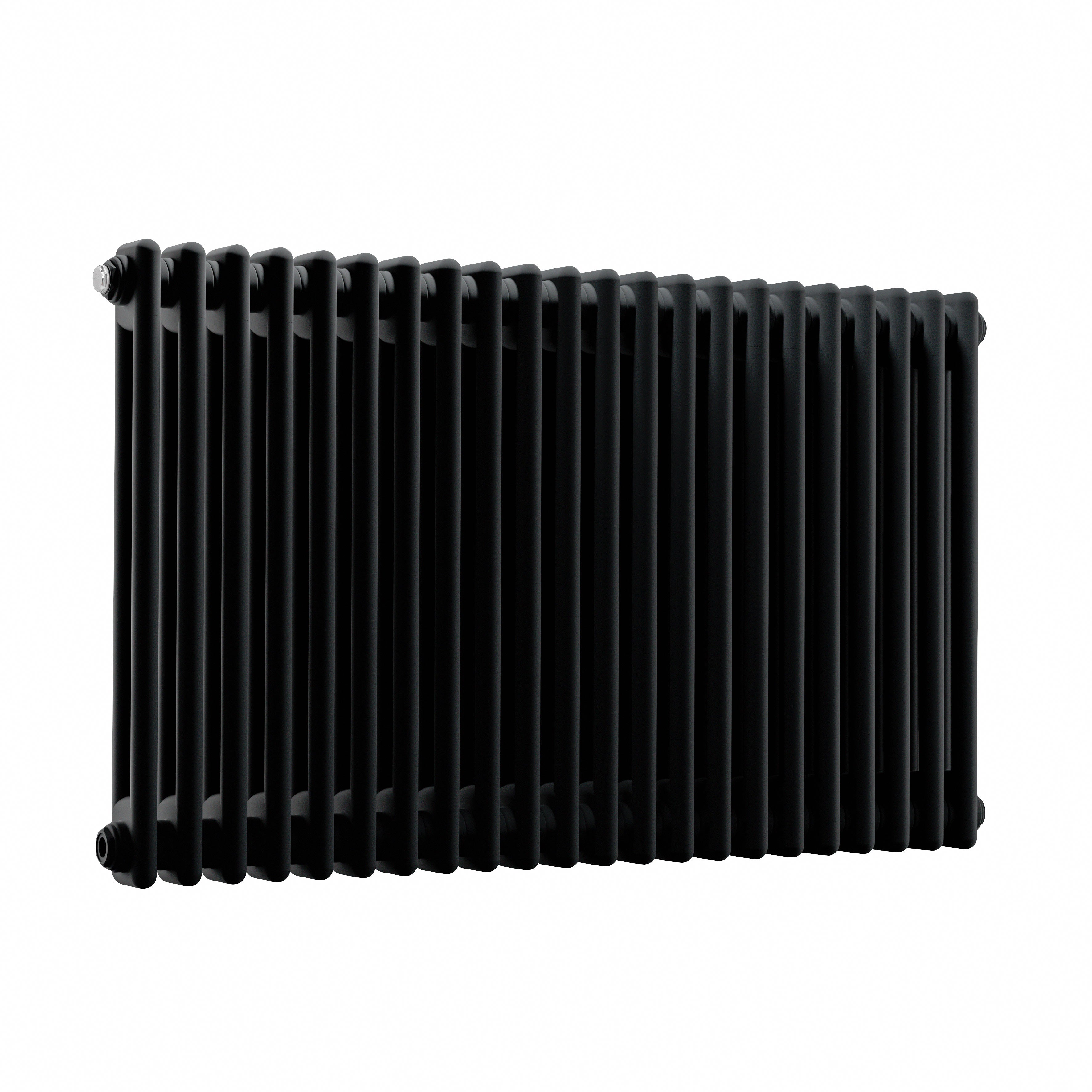 Horizontal Traditional 2 Column Radiator 600 x 1012mm, Black - DH364