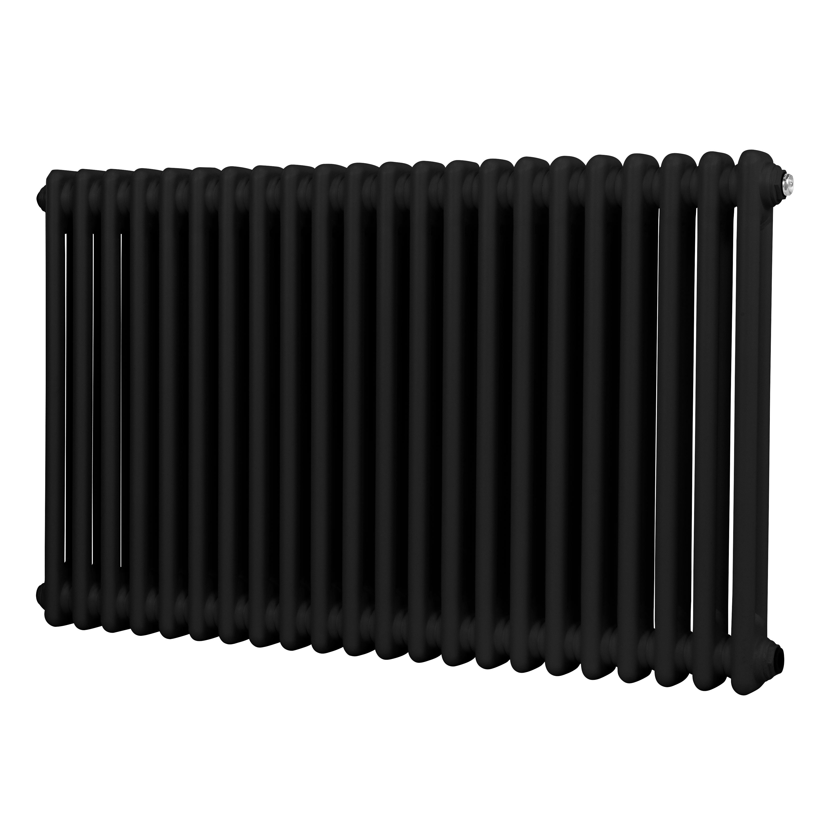 Baridi Horizontal Traditional 2 Column Radiator 600 x 1012mm, Black - DH364