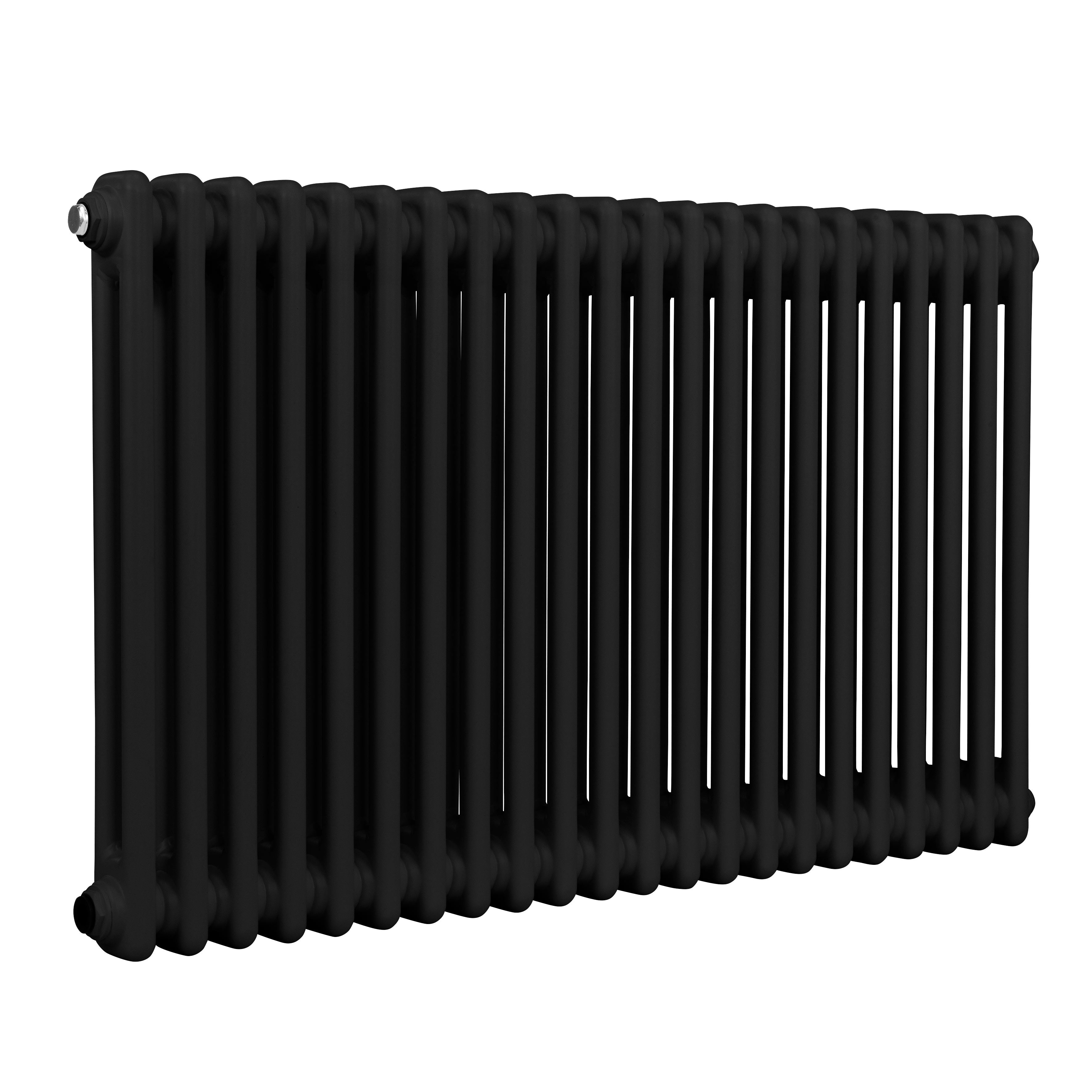 Baridi Horizontal Traditional 2 Column Radiator 600 x 1012mm, Black - DH364
