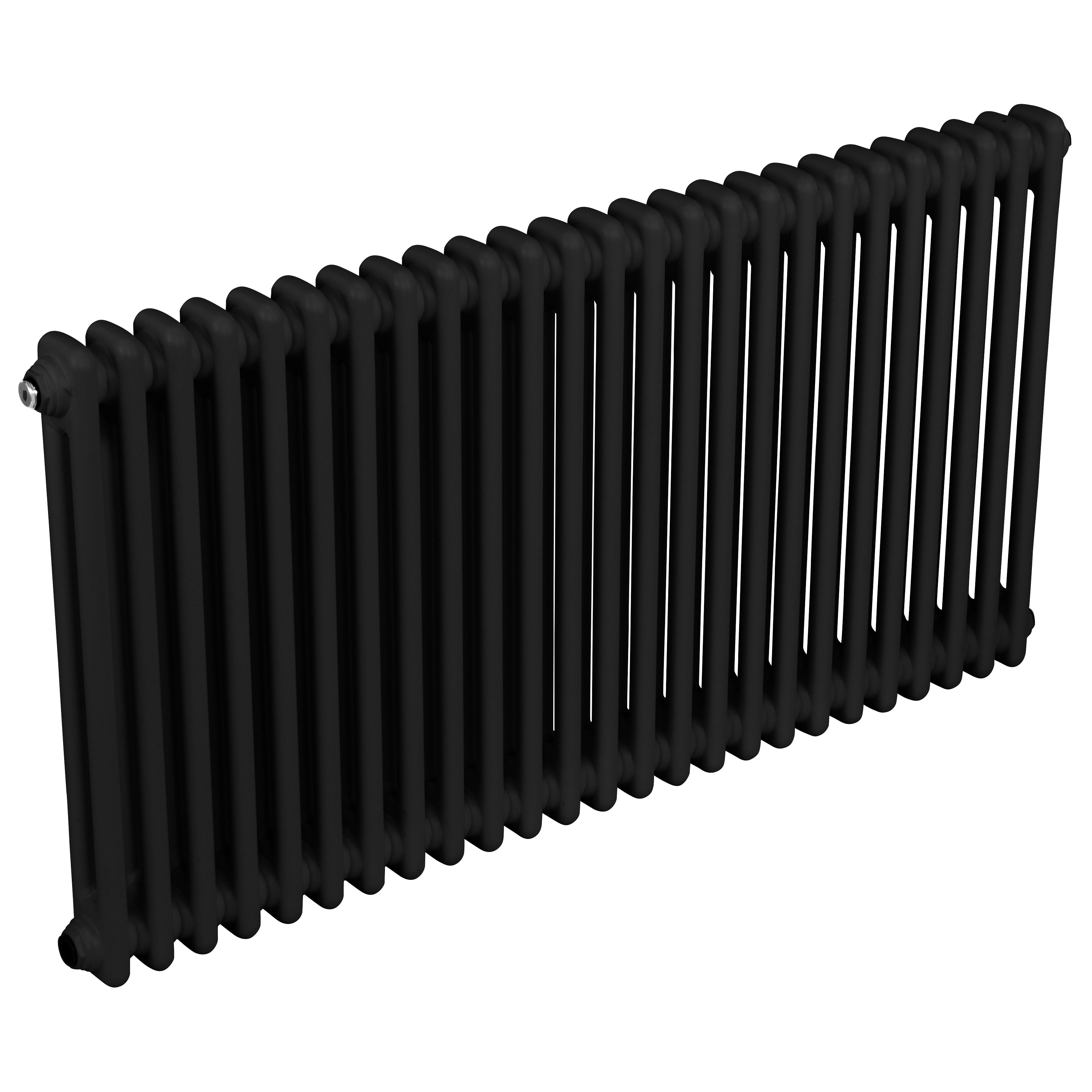 Baridi Horizontal Traditional 2 Column Radiator 600 x 1147mm, Black - DH365