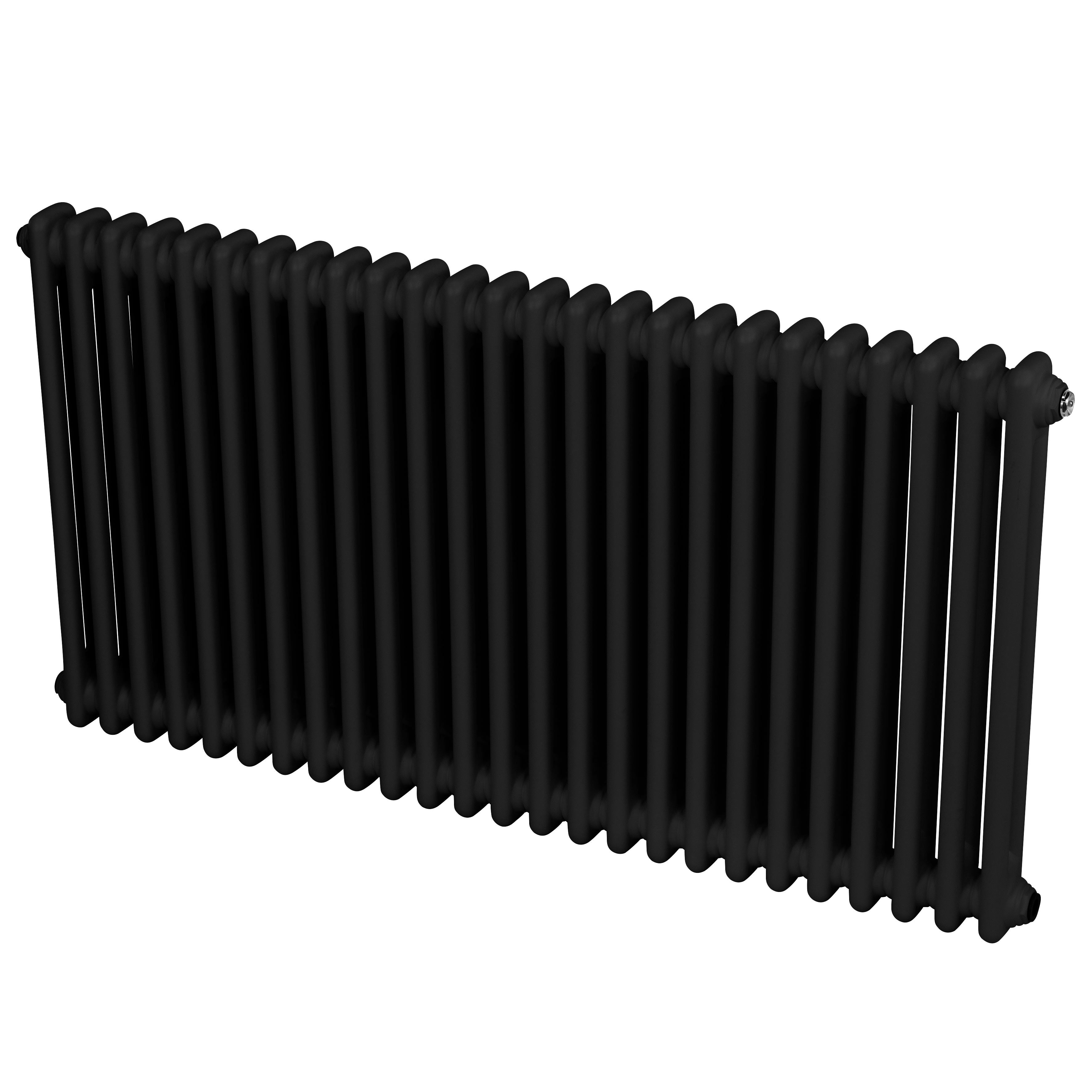 Baridi Horizontal Traditional 2 Column Radiator 600 x 1147mm, Black - DH365