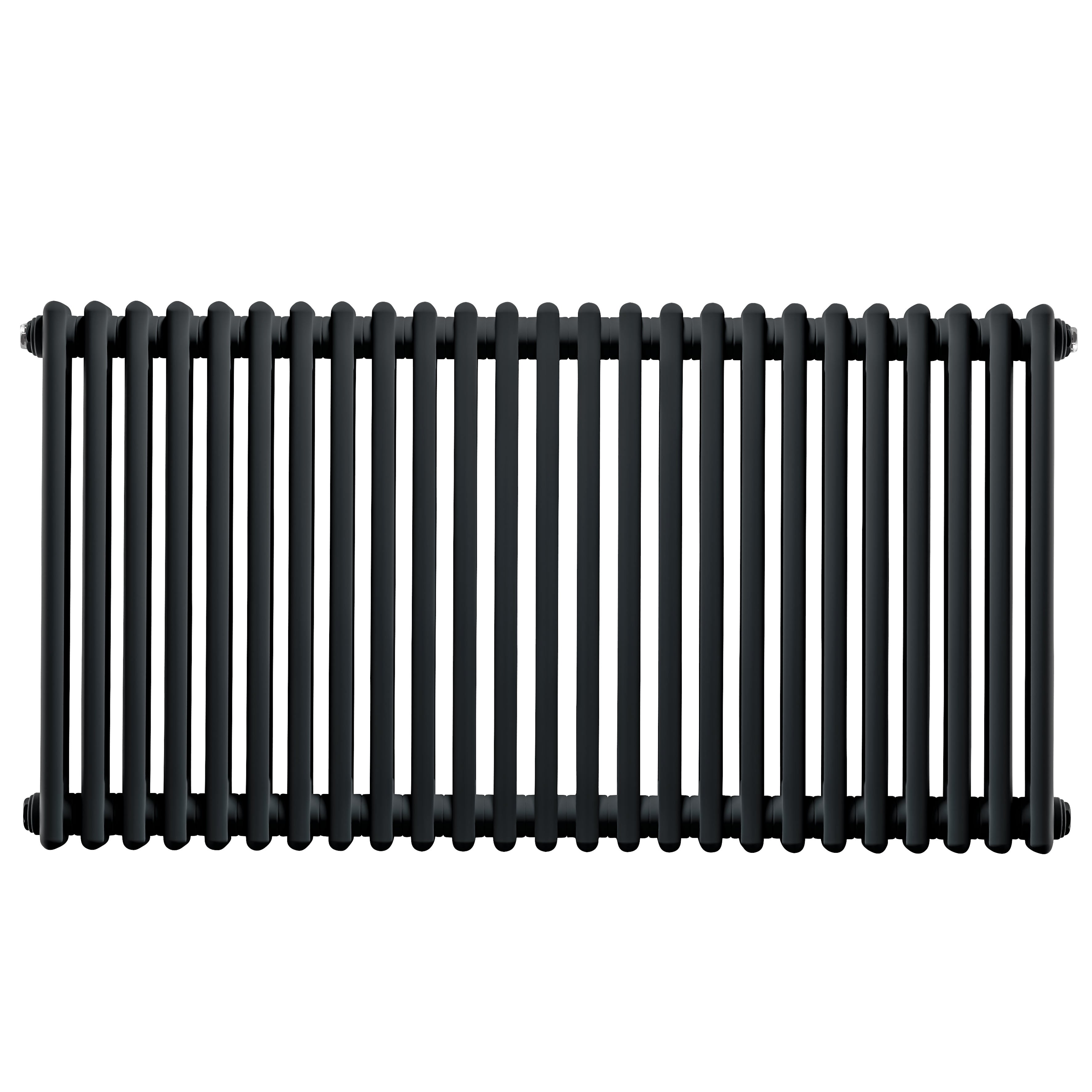 Horizontal Traditional 2 Column Radiator 600 x 1147mm, Black - DH365