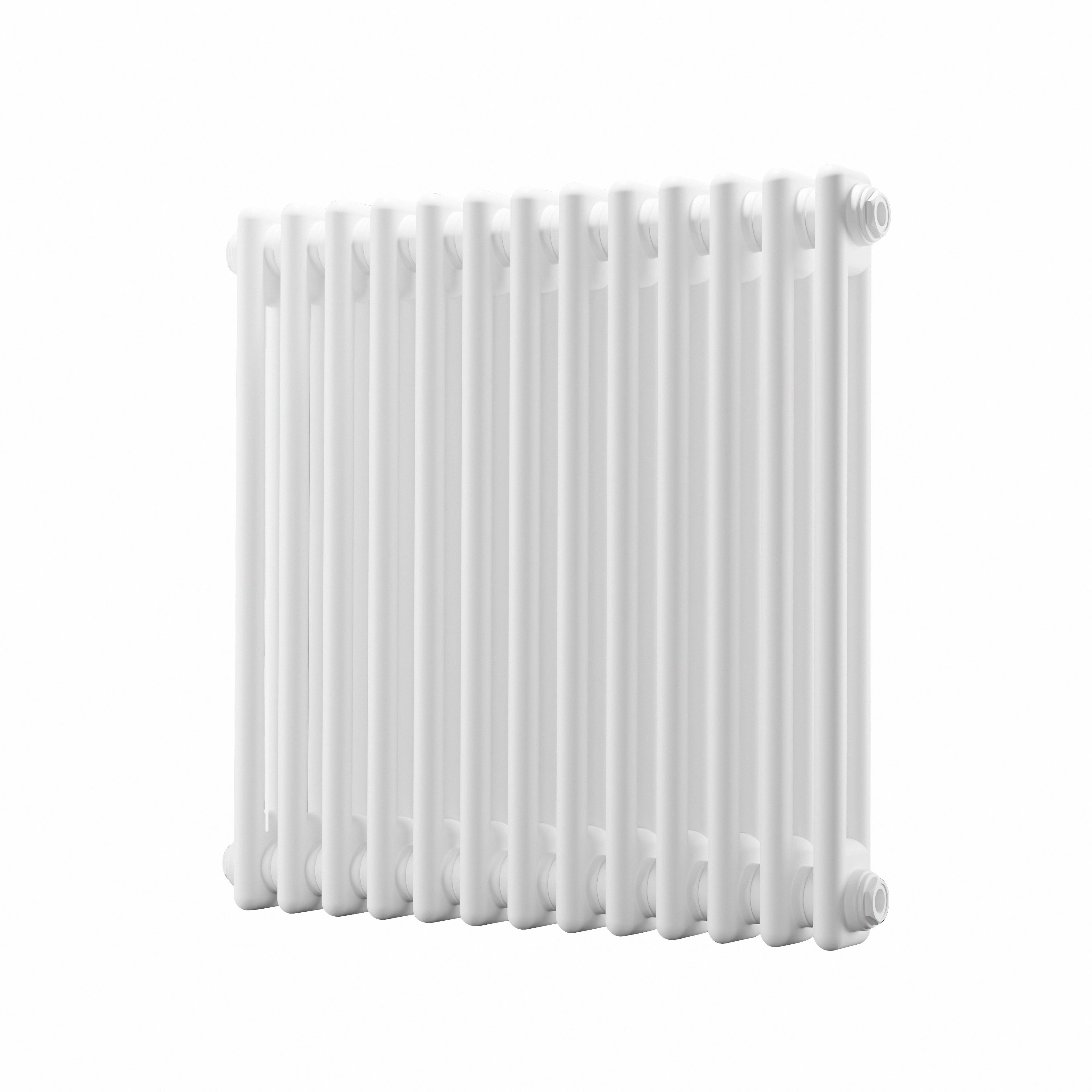 Horizontal Traditional 2 Column Radiator 600 x 607mm, White - DH367