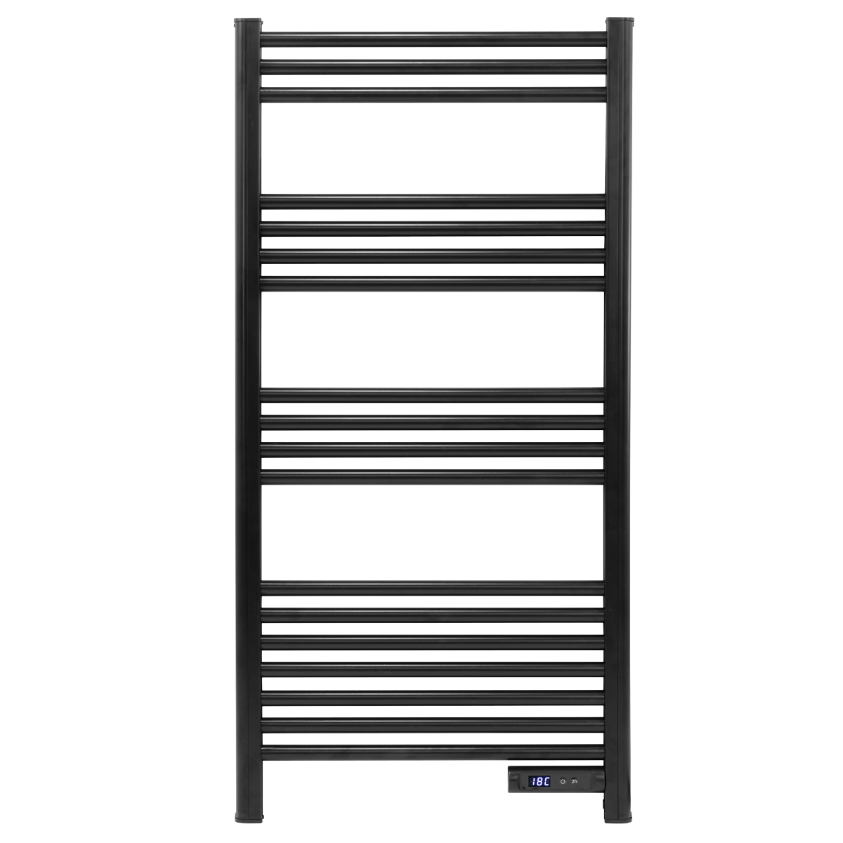 Baridi Electric Heated Towel Rail 1085 x 535mm with LED Display, Black - DH371