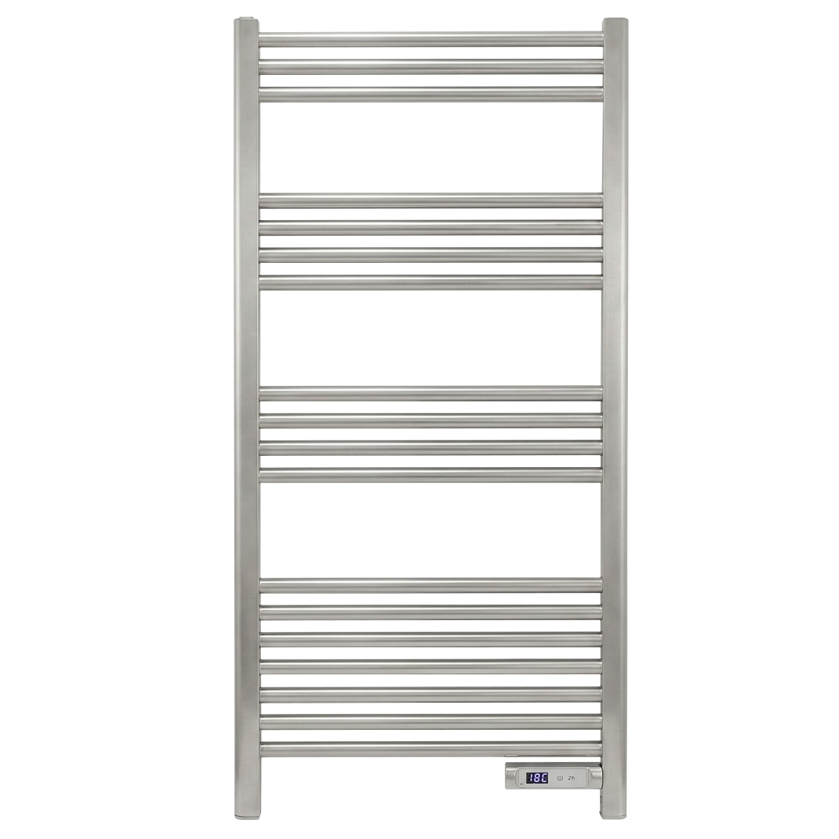 Baridi Electric Heated Towel Rail 1085 x 535mm with LED Display, Silver - DH372