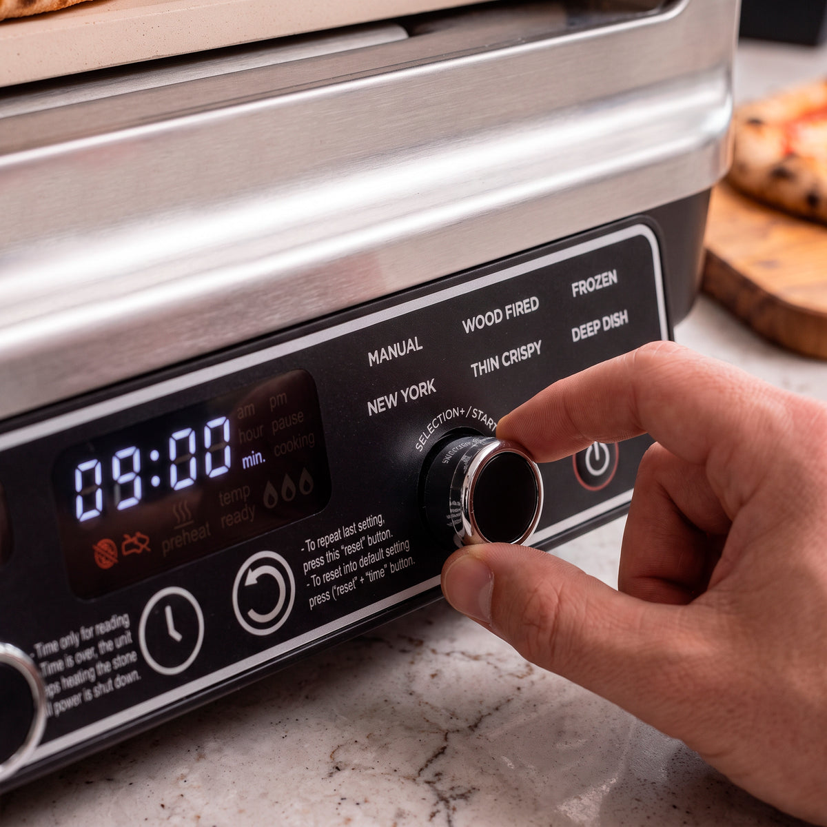 Baridi Electric Pizza Oven 14" with Pizza Peel, Black/Stainless Steel - DH377