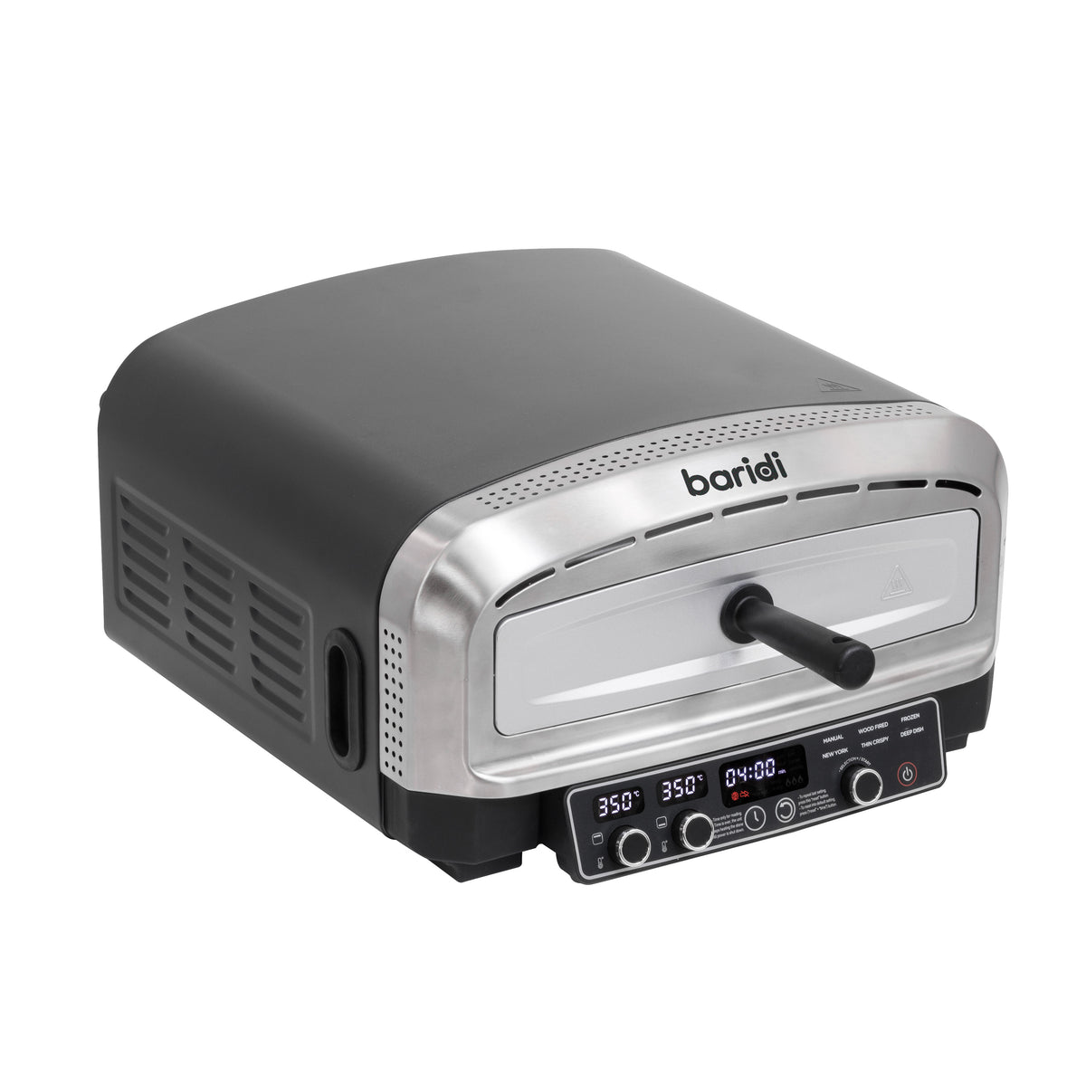 Baridi Electric Pizza Oven 14" with Pizza Peel, Black/Stainless Steel - DH377