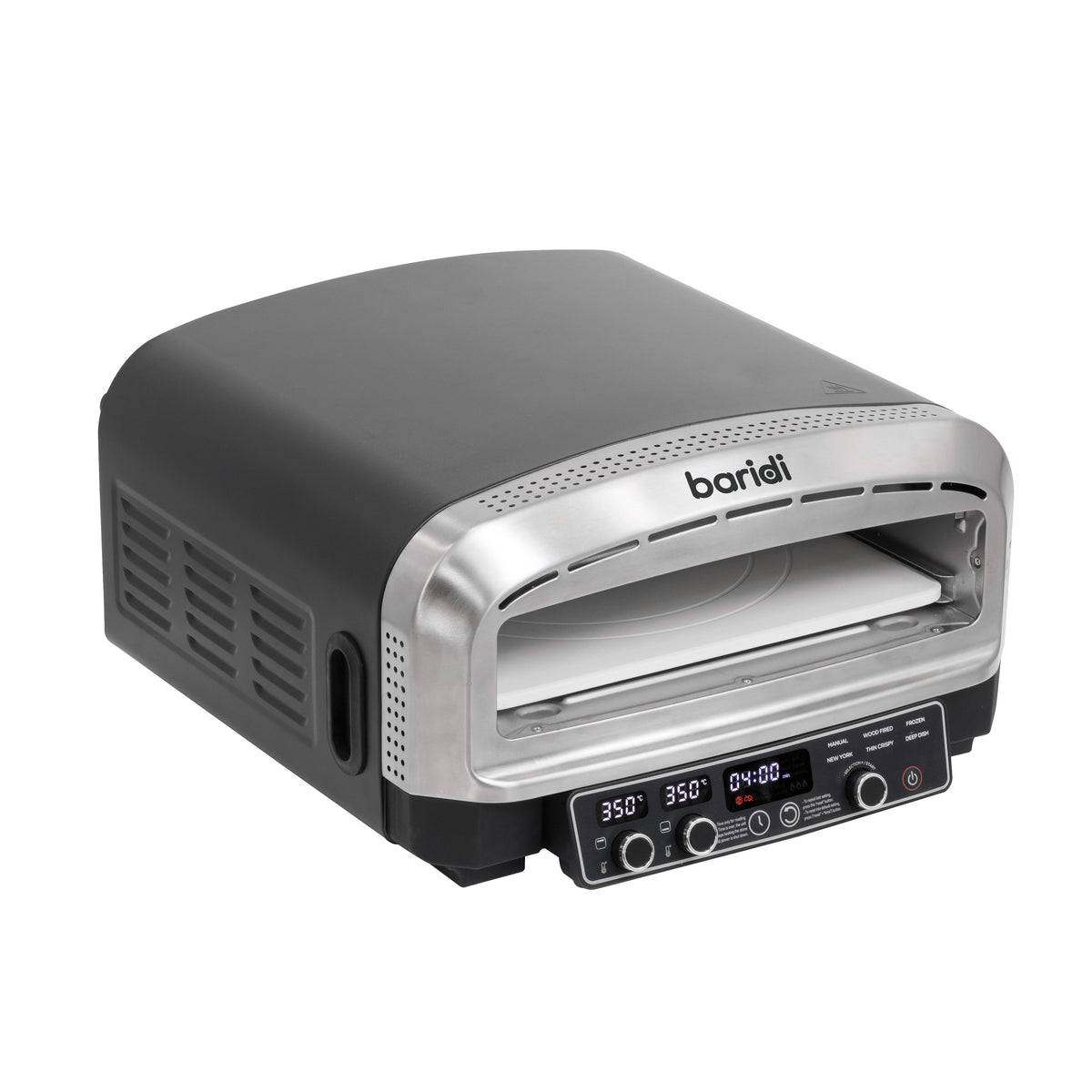 Baridi Electric Pizza Oven 14" with Pizza Peel, Black/Stainless Steel - DH377