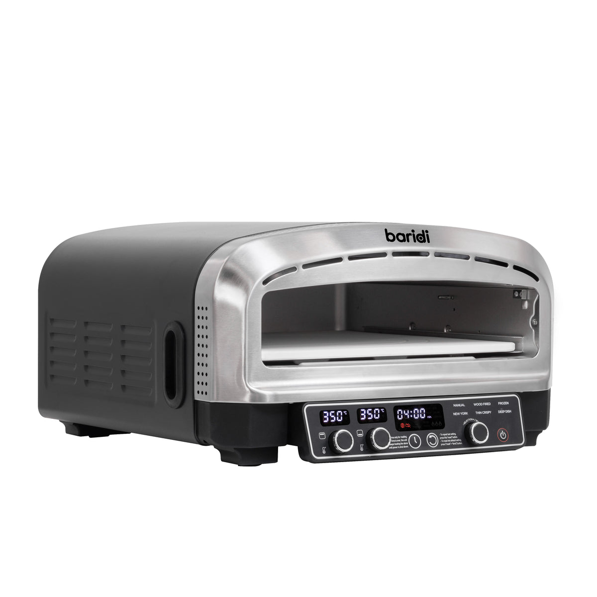 Baridi Electric Pizza Oven 14" with Pizza Peel, Black/Stainless Steel - DH377