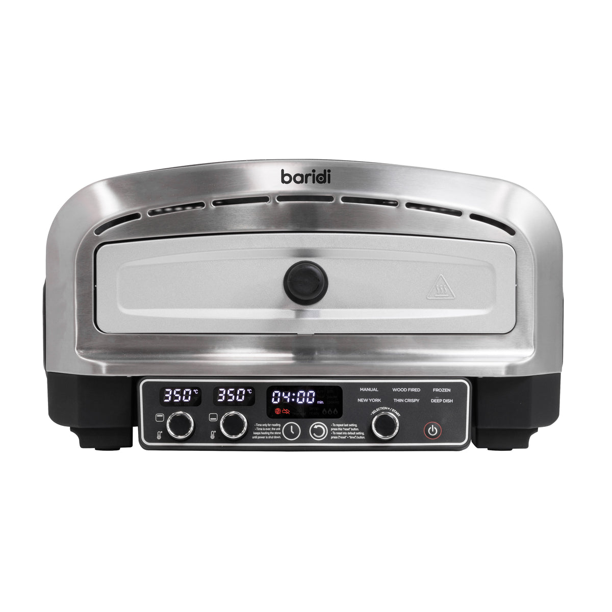Baridi Electric Pizza Oven 14" with Pizza Peel, Black/Stainless Steel - DH377
