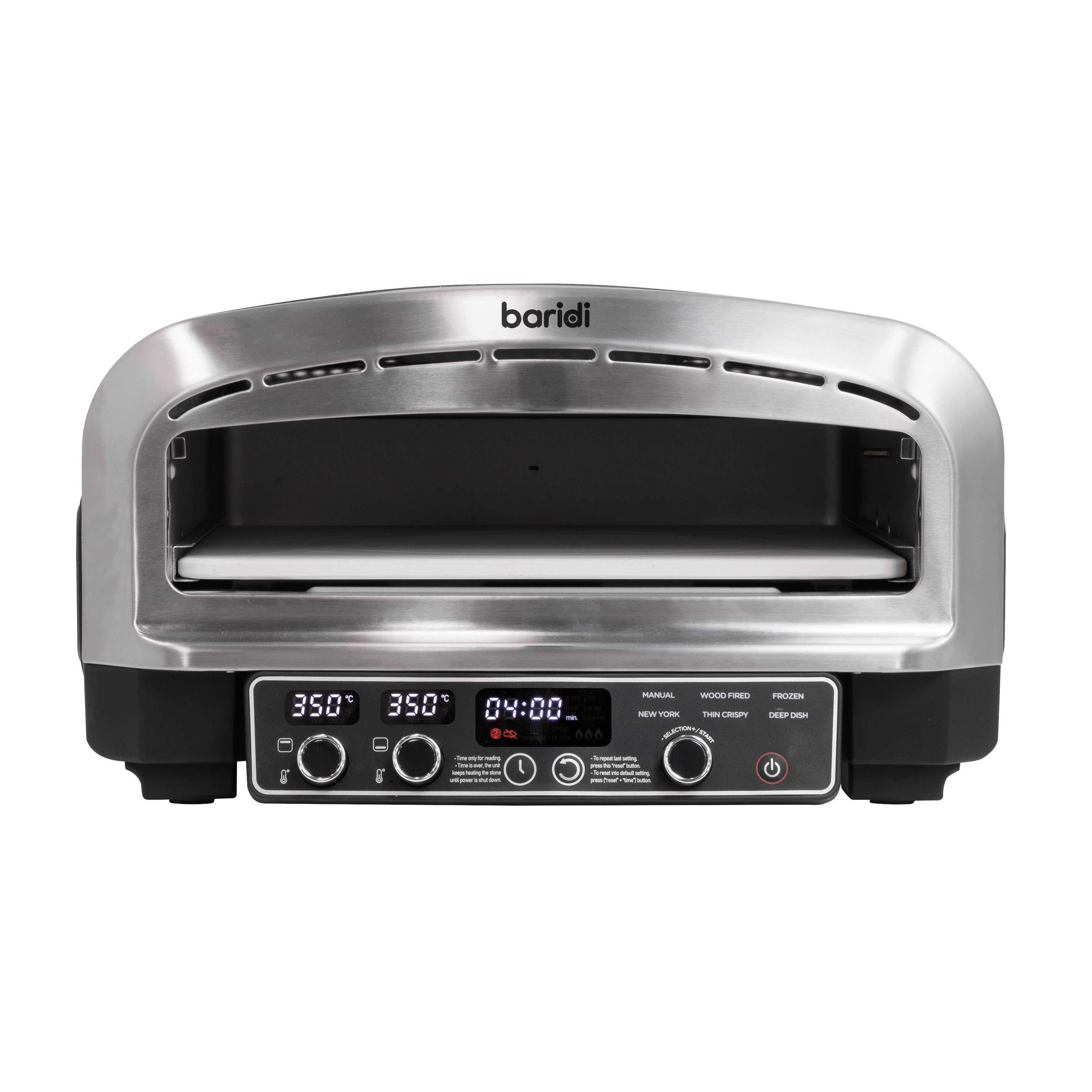 Baridi Electric Pizza Oven 14" with Pizza Peel, Black/Stainless Steel - DH377
