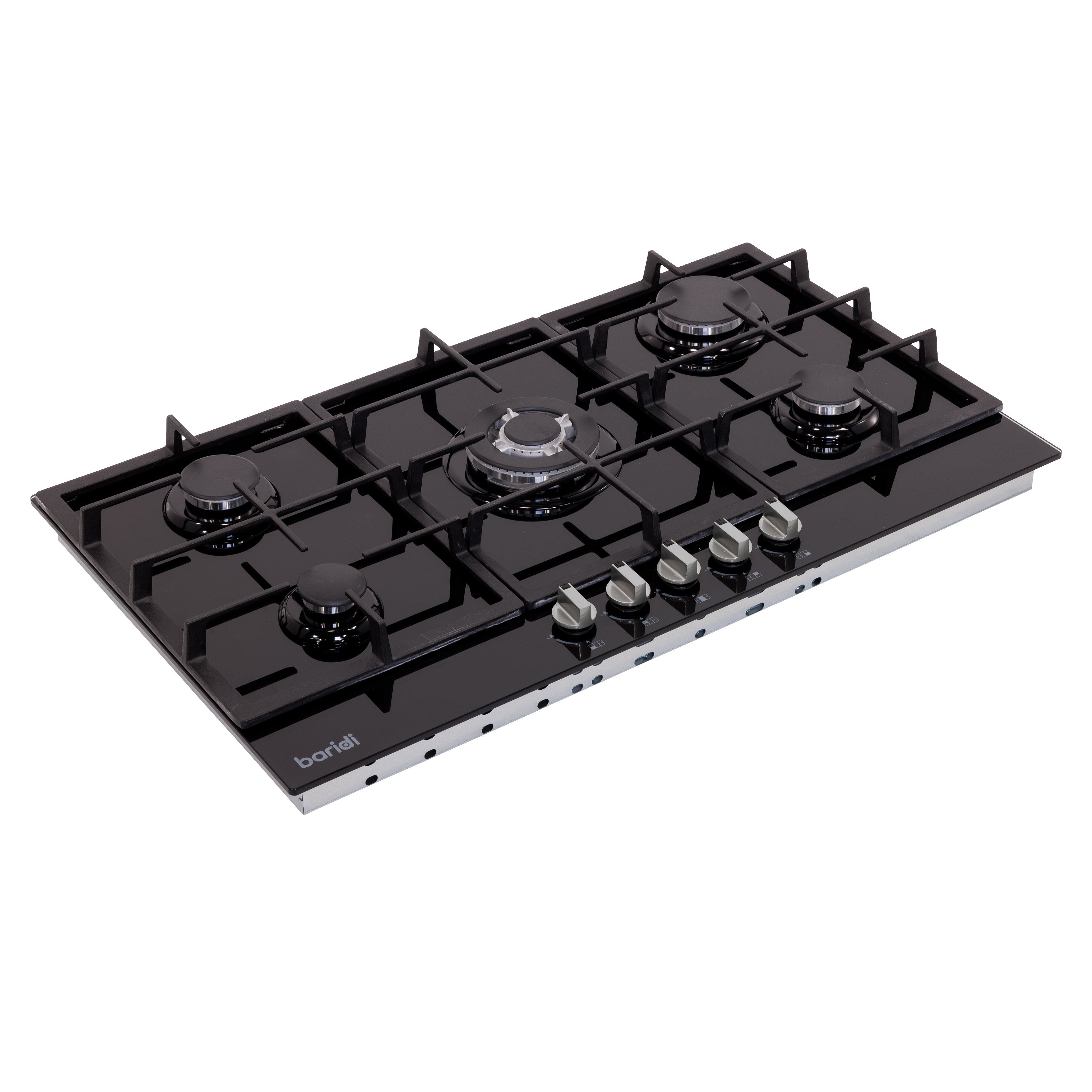 Baridi 90cm Gas Hob Glass with 5 Burners, Cast Iron Supports & Auto Ignition 11kW - DH383
