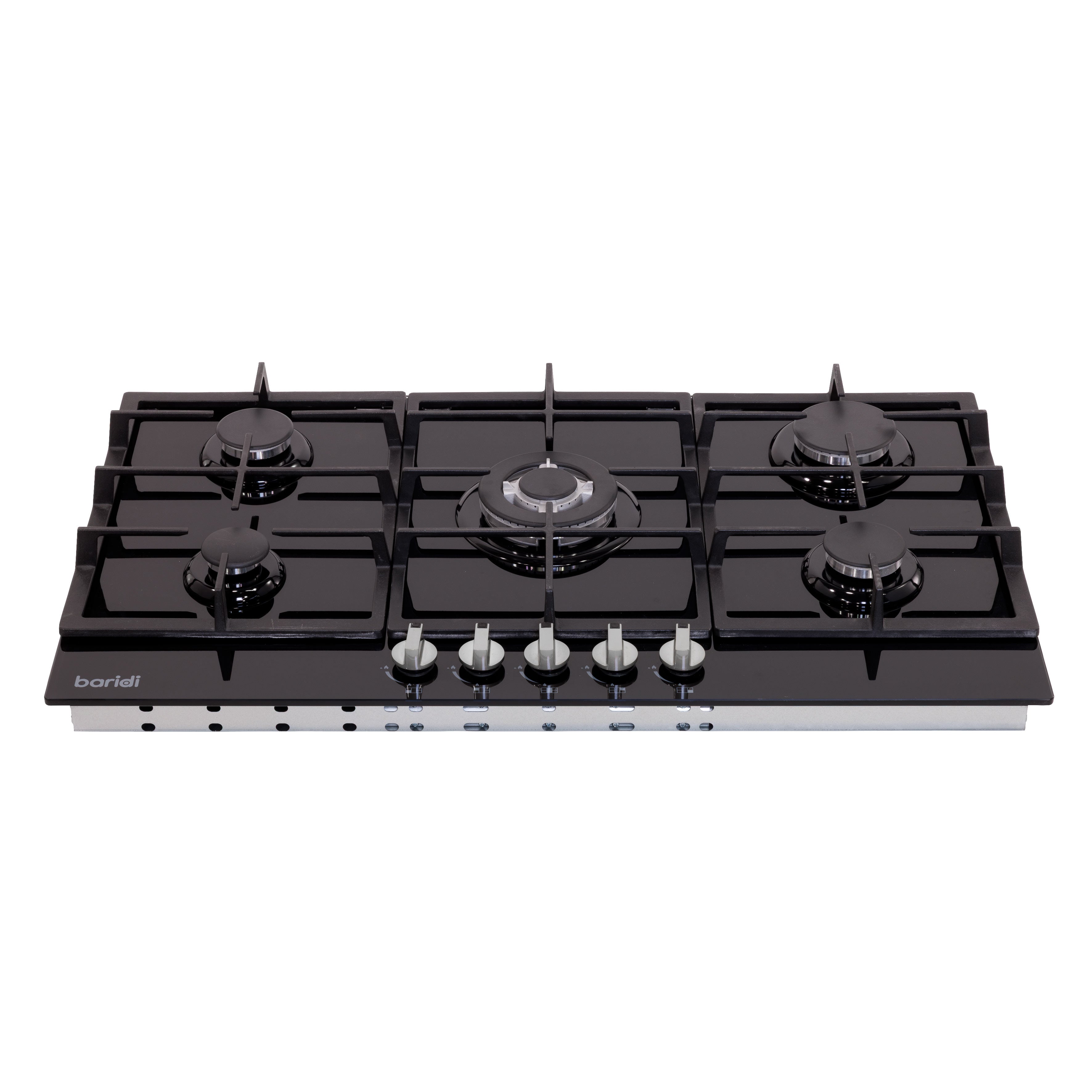 Baridi 90cm Gas Hob Glass with 5 Burners, Cast Iron Supports & Auto Ignition 11kW - DH383