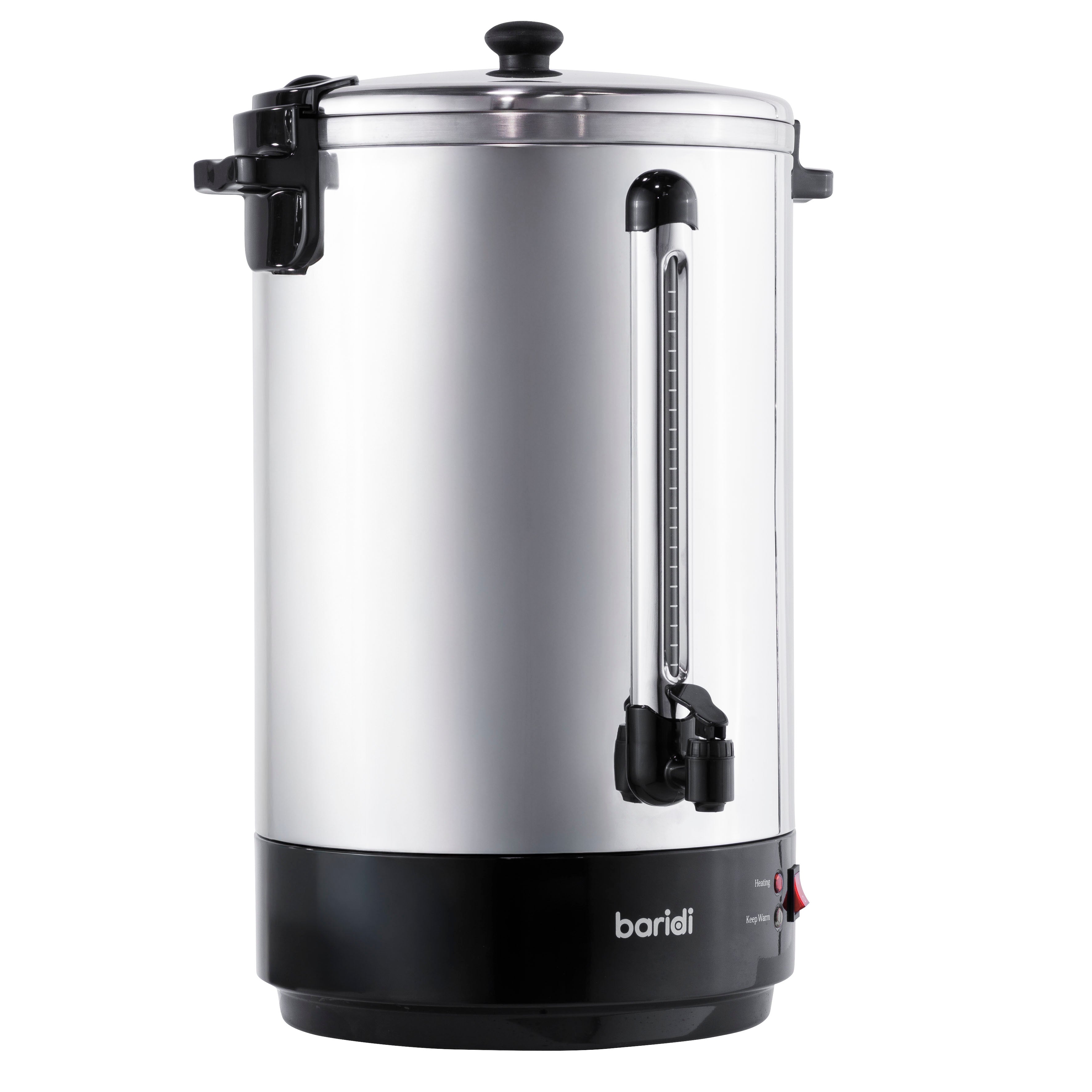Baridi 30L Hot Water Boiler, Tea Urn with Drip Tray, Keep Warm Function - Stainless Steel - DH388