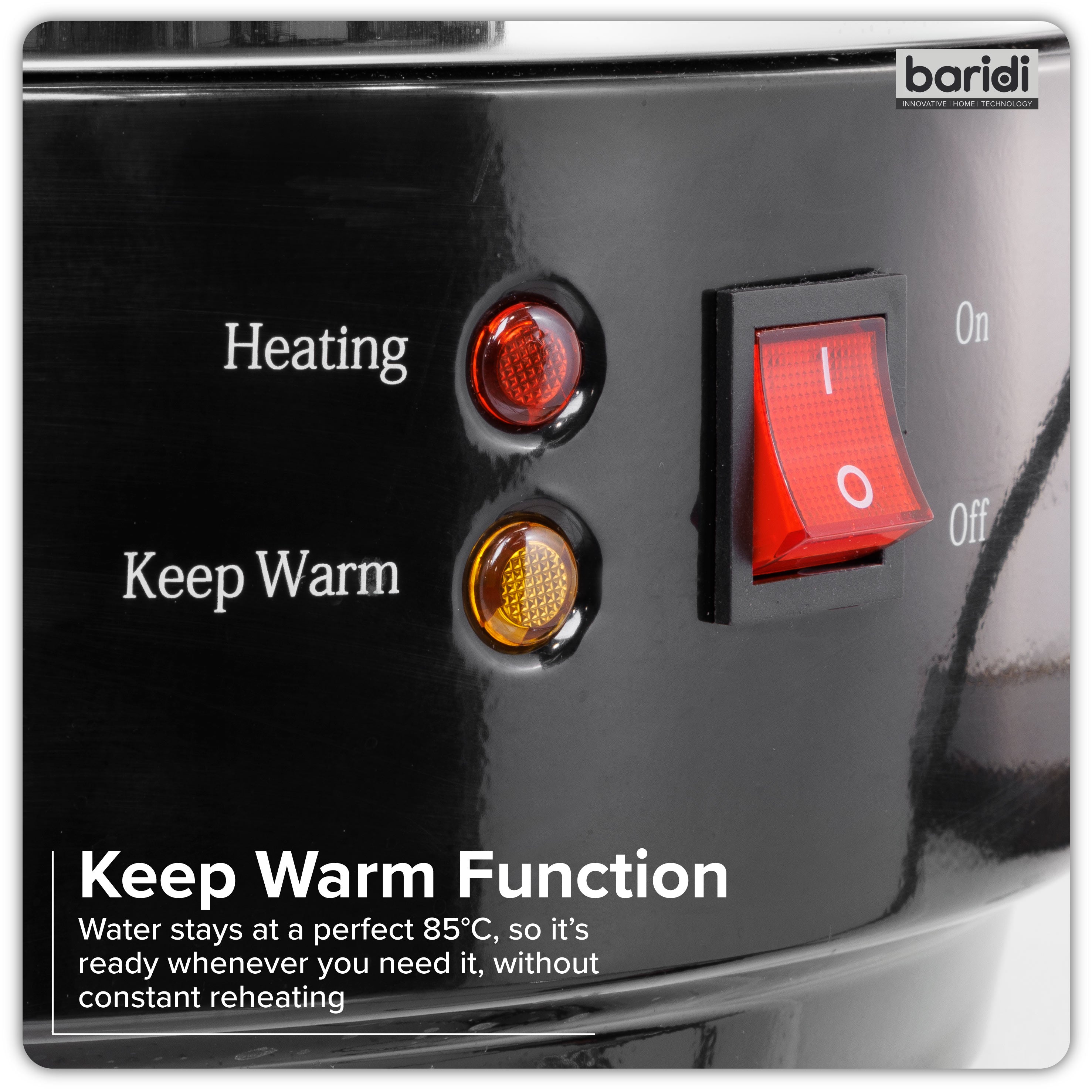 Baridi 30L Hot Water Boiler, Tea Urn with Drip Tray, Keep Warm Function - Stainless Steel - DH388