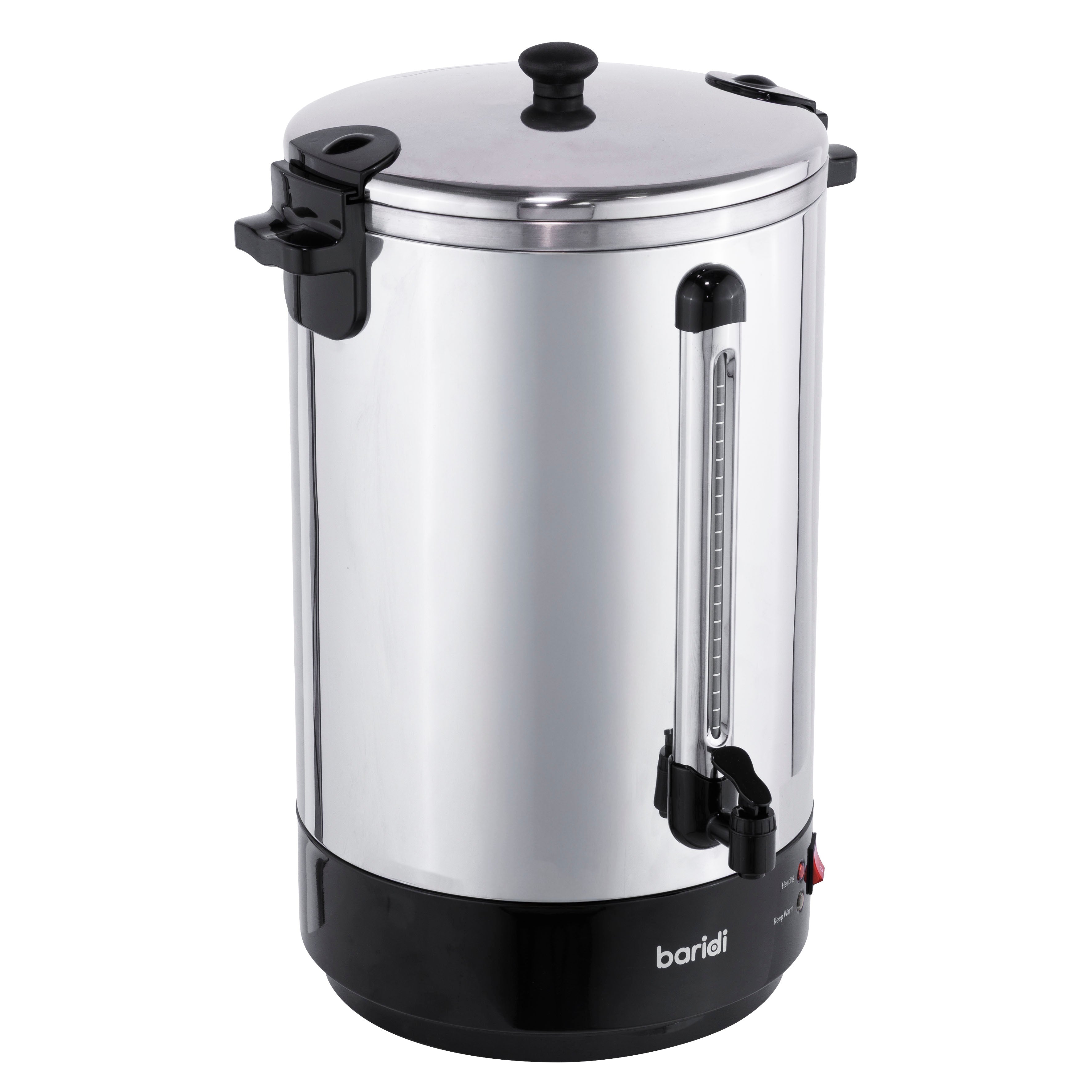 Baridi 30L Hot Water Boiler, Tea Urn with Drip Tray, Keep Warm Function - Stainless Steel - DH388