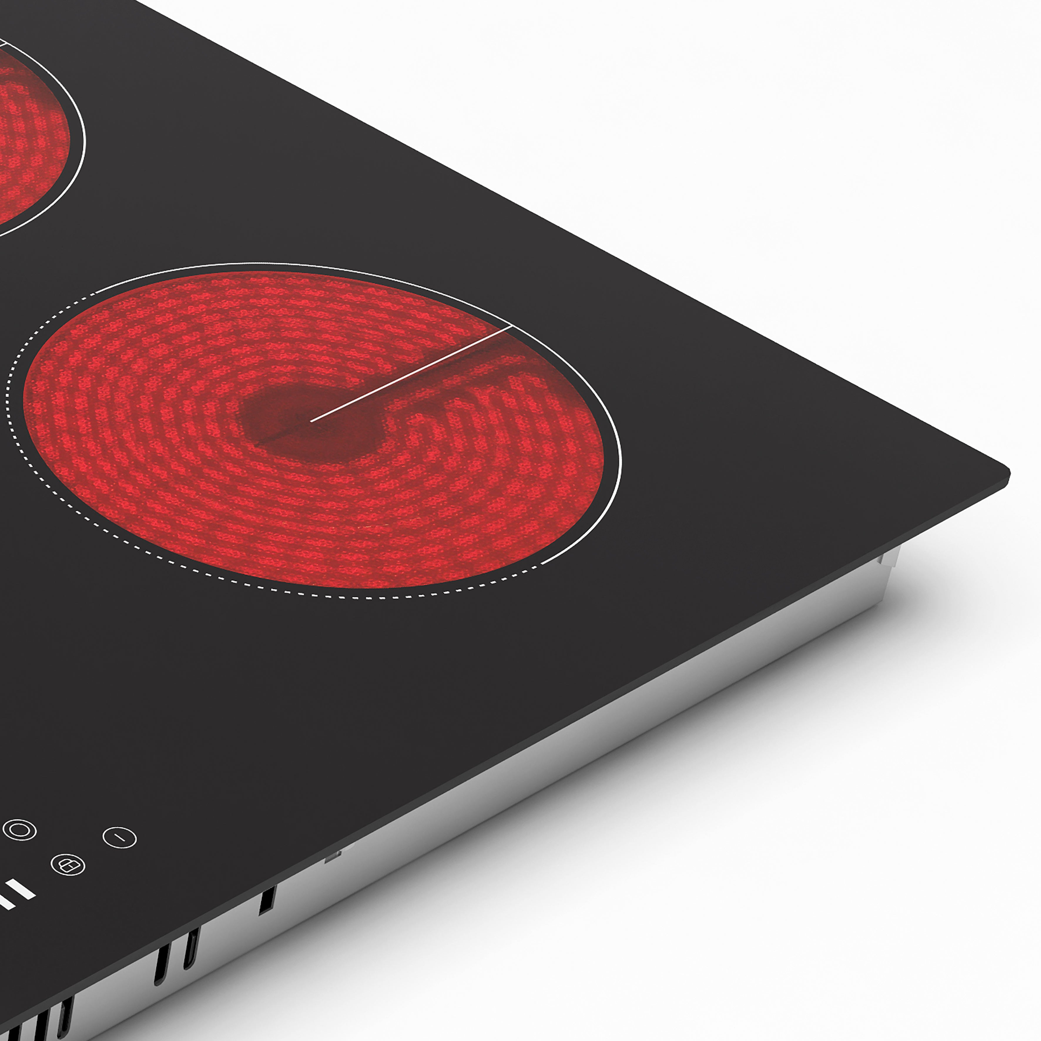 Baridi Integrated Ceramic Hob with 5 Cooking Zones 90cm, Black Glass - DH389