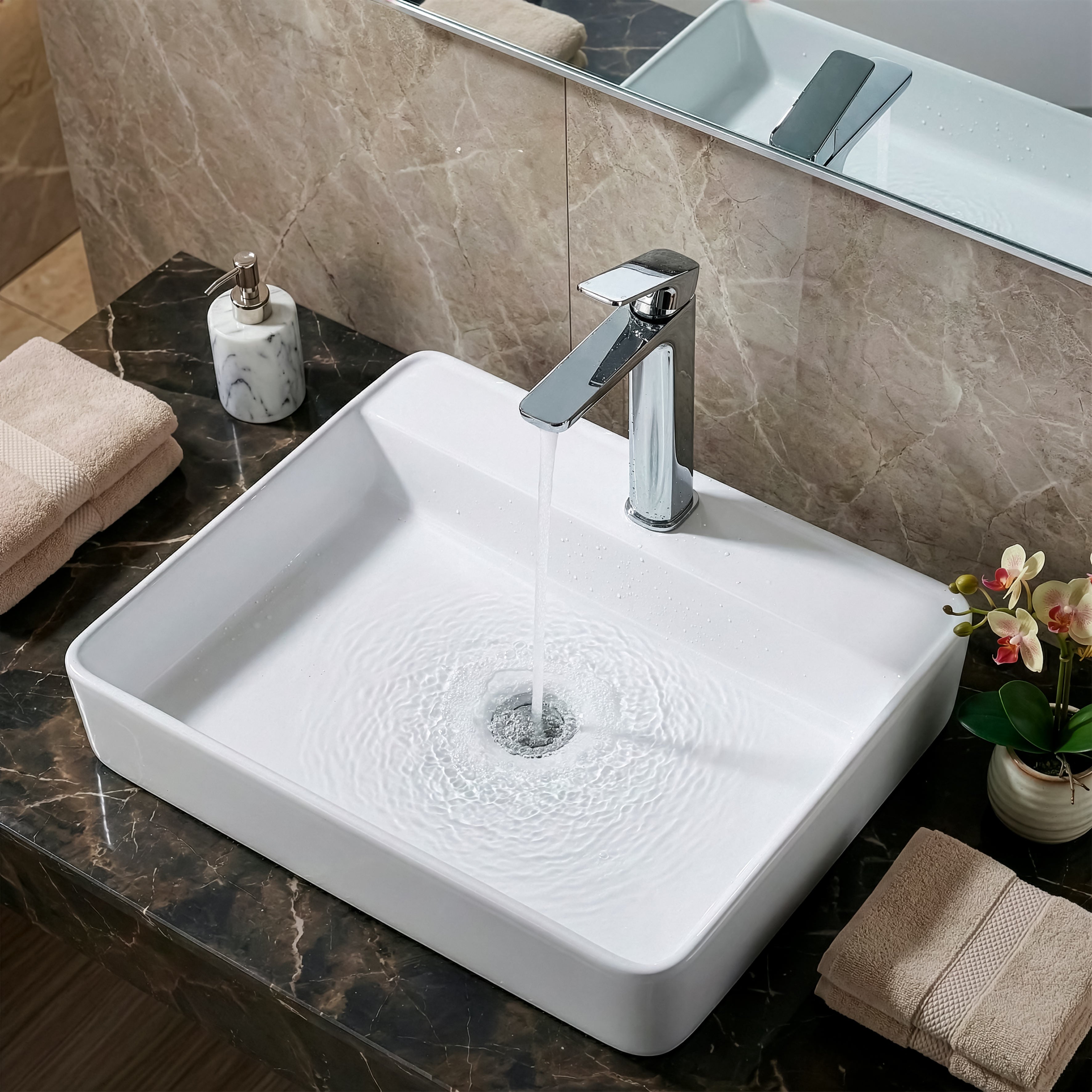Baridi High Basin Mixer Tap with Clicker Waste, Chrome - DH394